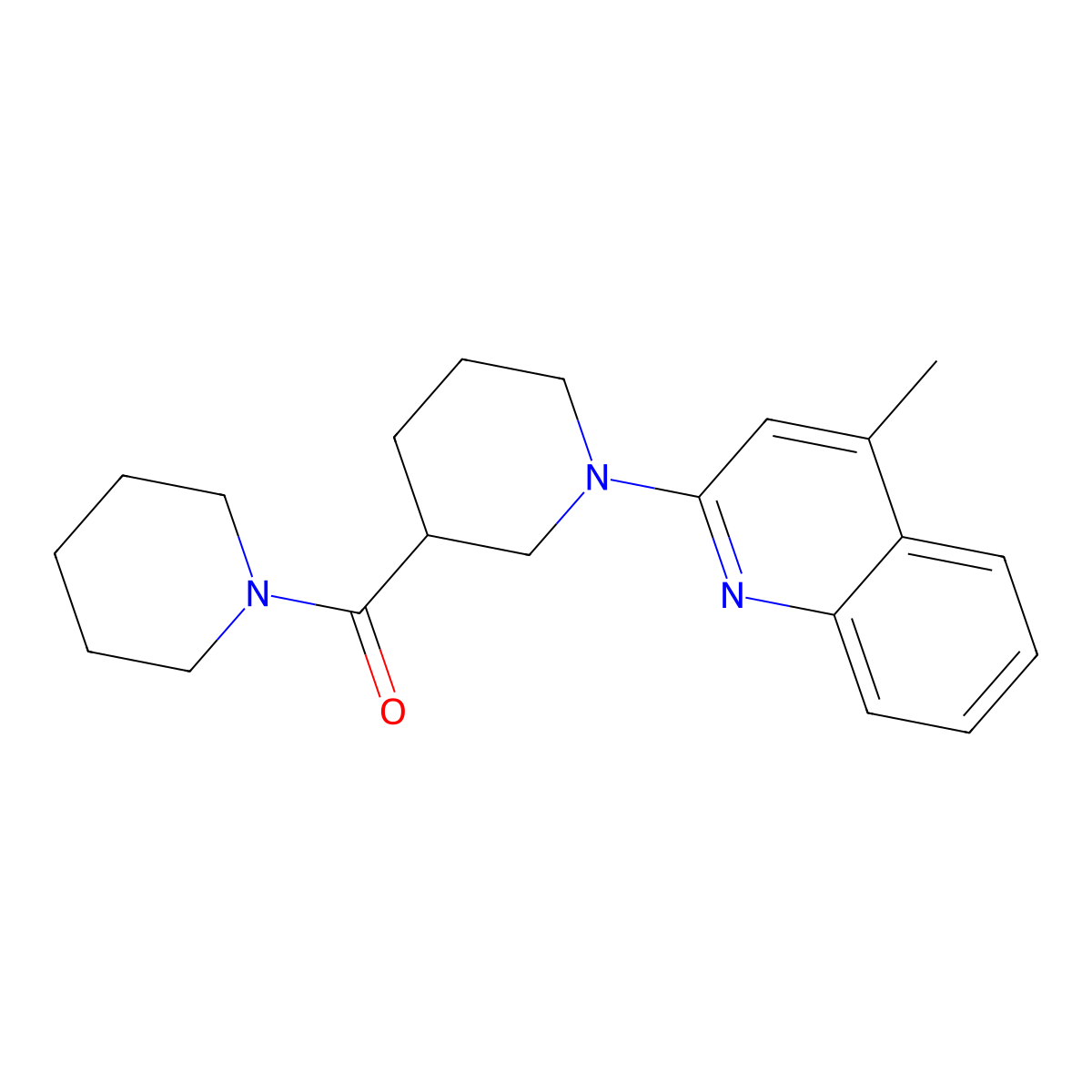 4-Methyl-2-[3-(piperidine-1-carbonyl)piperidin-1-yl]quinoline molecular structure, CAS 2877646-39-2