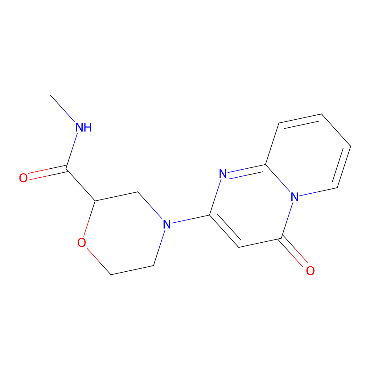 N-methyl-4-{4-oxo-4H-pyrido[1,2-a]pyrimidin-2-yl}morpholine-2-carboxamide molecular structure, CAS 2877646-41-6