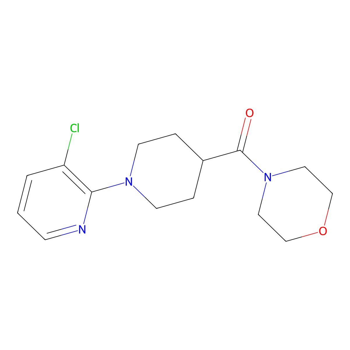 4-[1-(3-Chloropyridin-2-yl)piperidine-4-carbonyl]morpholine molecular structure, CAS 2877646-45-0
