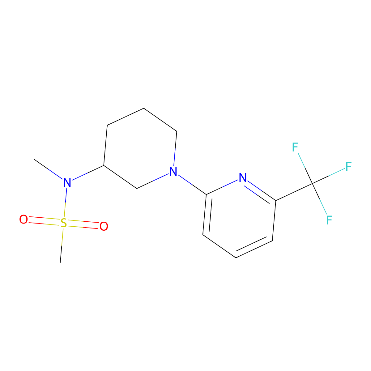 N-methyl-N-{1-[6-(trifluoromethyl)pyridin-2-yl]piperidin-3-yl}methanesulfonamide molecular structure, CAS 2877646-52-9