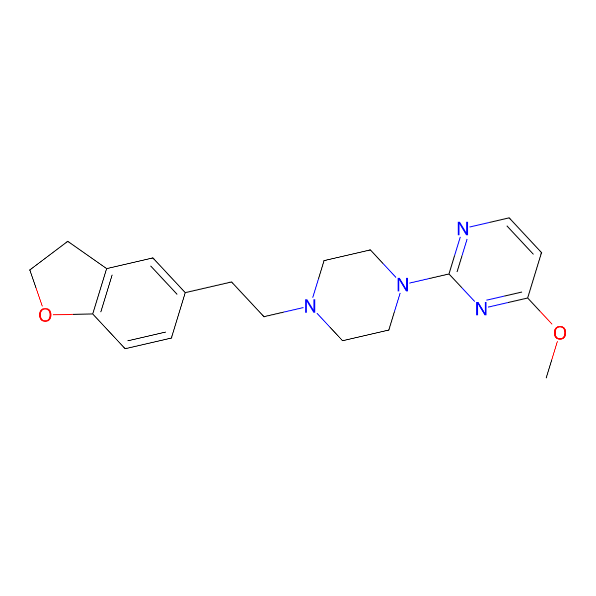 2-{4-[2-(2,3-Dihydro-1-benzofuran-5-yl)ethyl]piperazin-1-yl}-4-methoxypyrimidine molecular structure, CAS 2877646-56-3