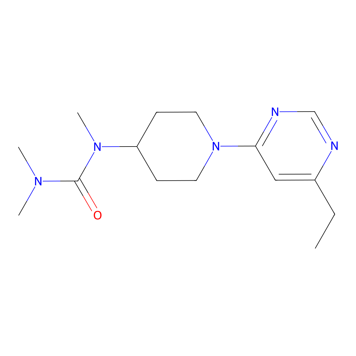 1-[1-(6-Ethylpyrimidin-4-yl)piperidin-4-yl]-1,3,3-trimethylurea molecular structure, CAS 2877646-70-1