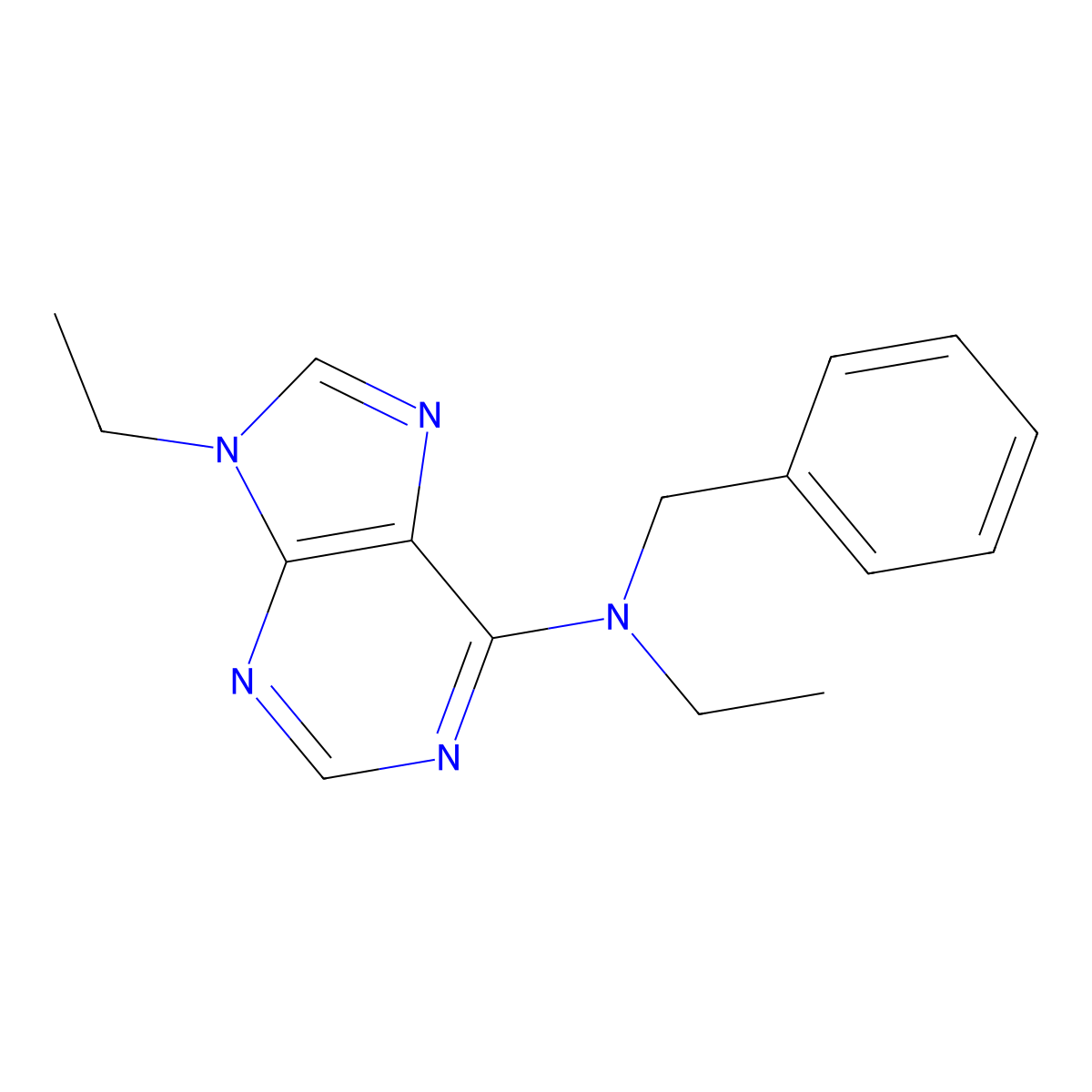 N-benzyl-N,9-diethyl-9H-purin-6-amine molecular structure, CAS 2877646-88-1