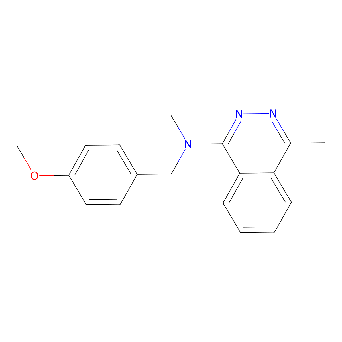 N-[(4-methoxyphenyl)methyl]-N,4-dimethylphthalazin-1-amine molecular structure, CAS 2877646-92-7