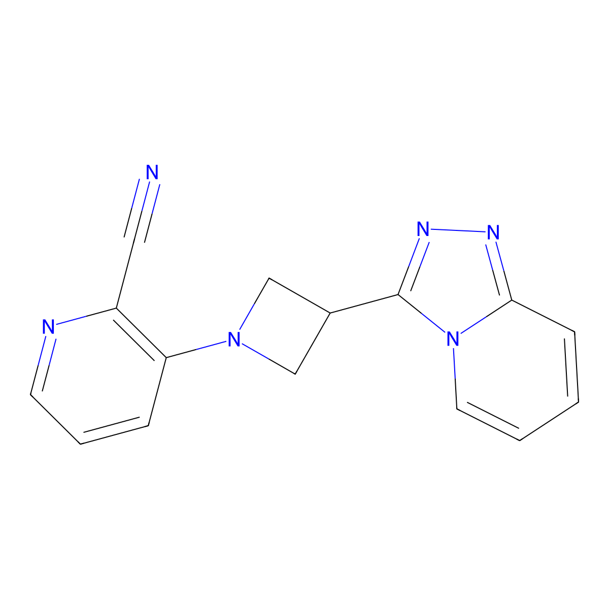 3-(3-{[1,2,4]Triazolo[4,3-a]pyridin-3-yl}azetidin-1-yl)pyridine-2-carbonitrile molecular structure, CAS 2877647-12-4