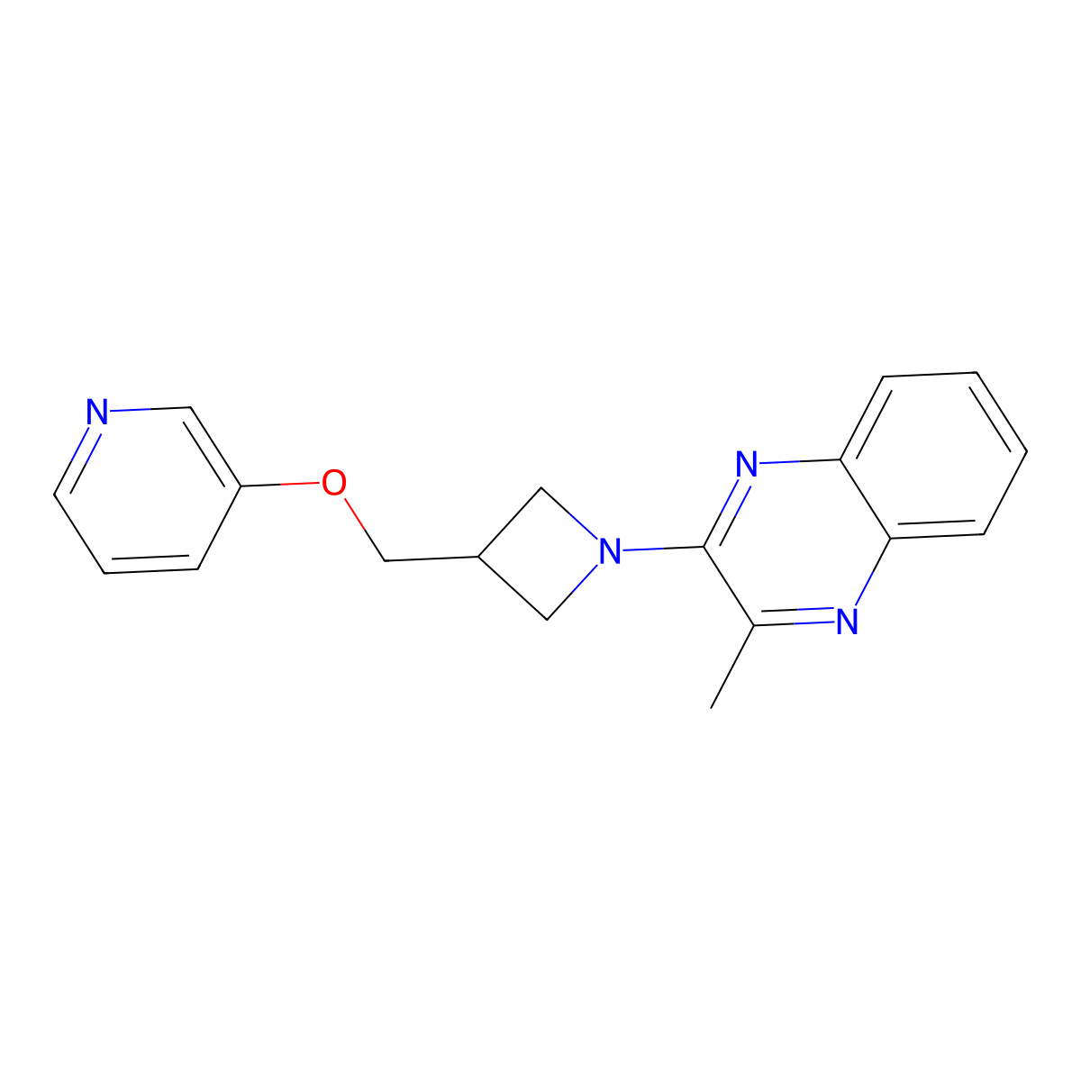 2-Methyl-3-{3-[(pyridin-3-yloxy)methyl]azetidin-1-yl}quinoxaline molecular structure, CAS 2877647-13-5