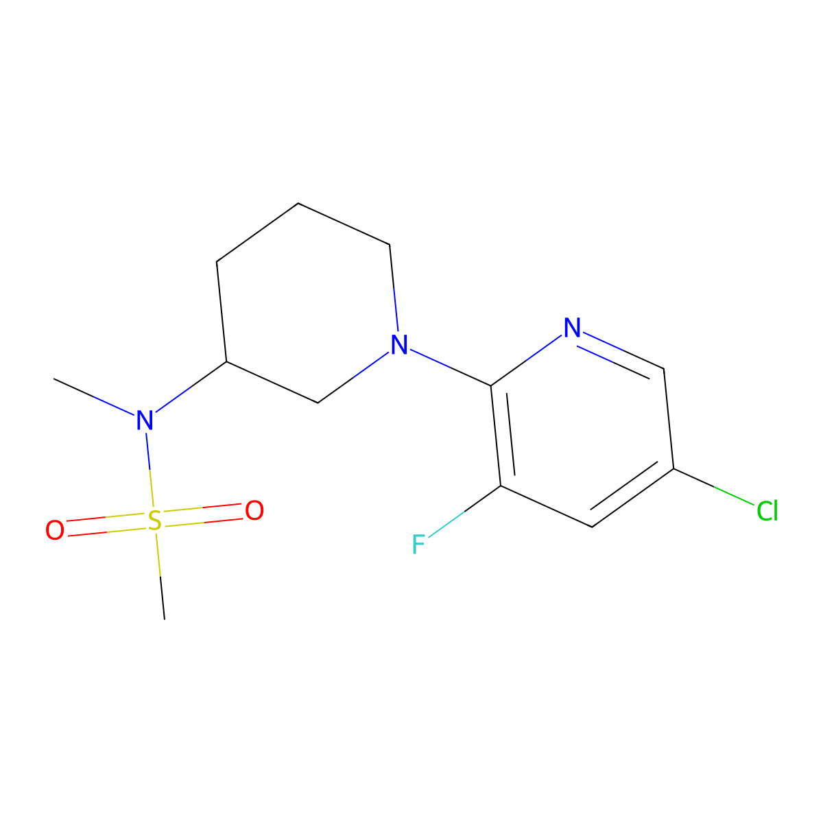 N-[1-(5-chloro-3-fluoropyridin-2-yl)piperidin-3-yl]-N-methylmethanesulfonamide molecular structure, CAS 2877647-19-1