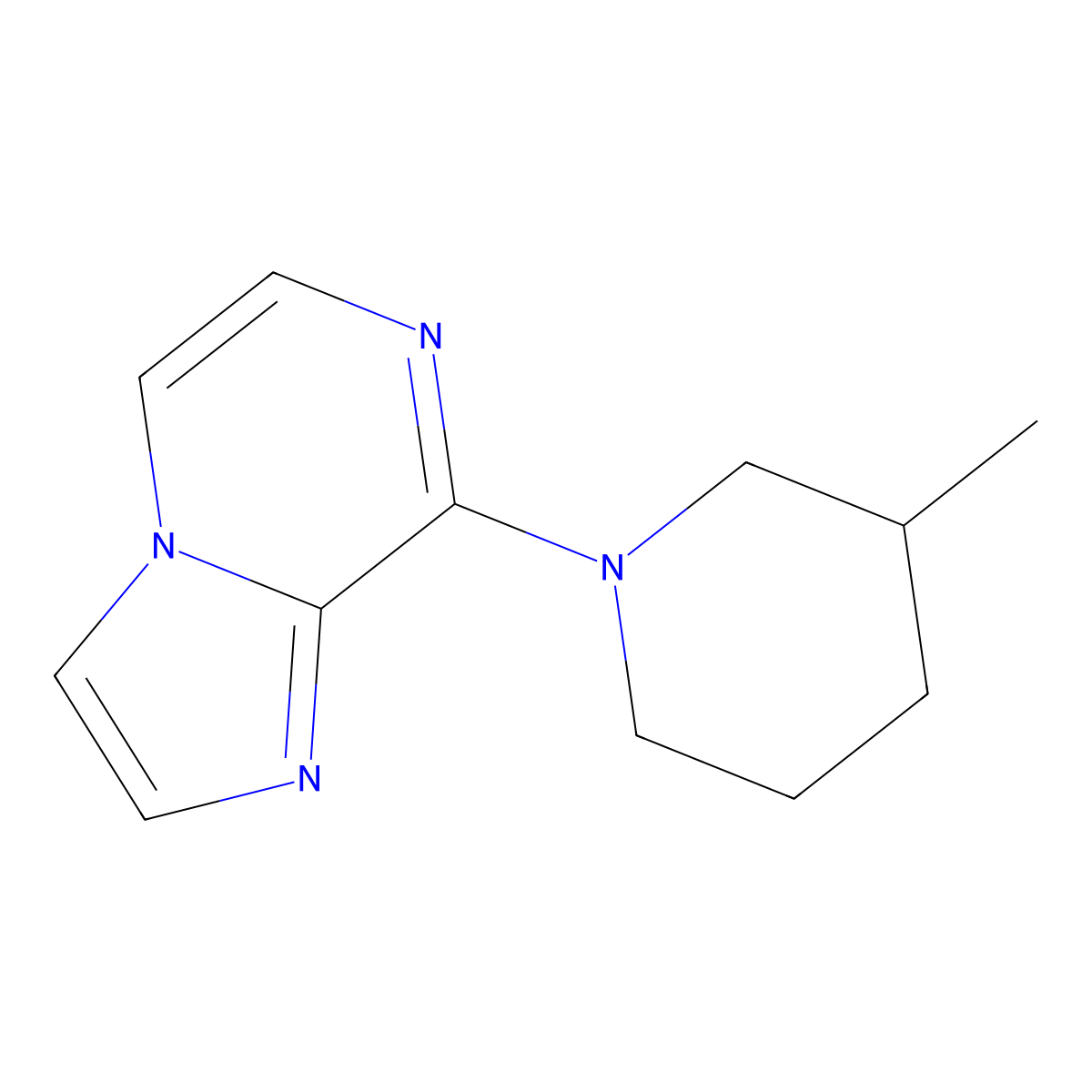 1-{Imidazo[1,2-a]pyrazin-8-yl}-3-methylpiperidine molecular structure, CAS 2877647-24-8