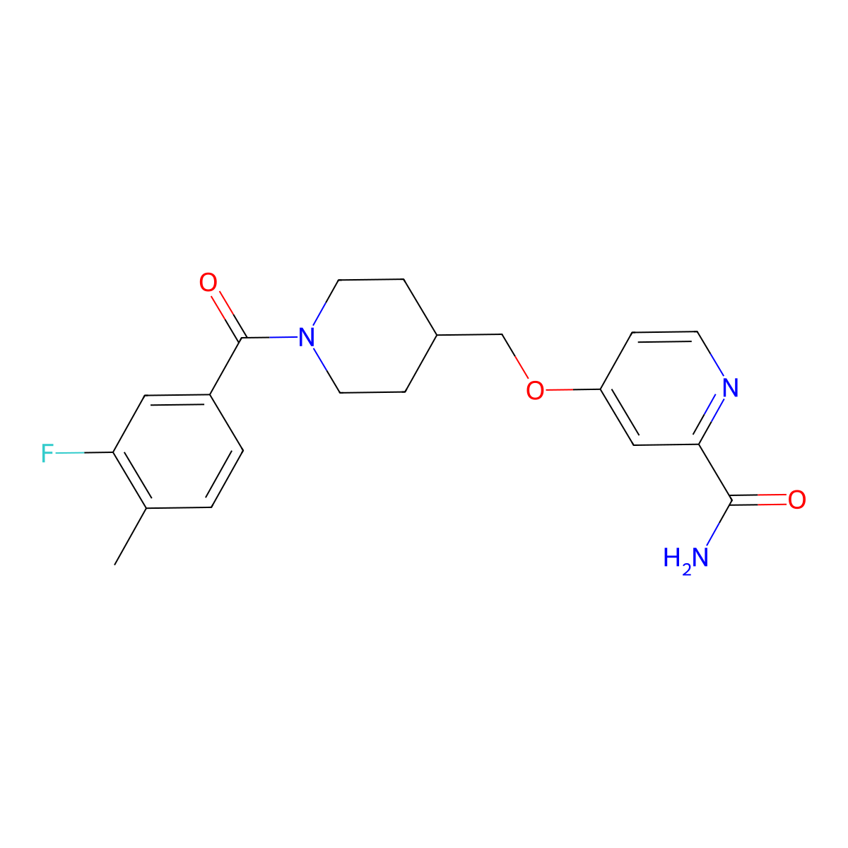 4-{[1-(3-Fluoro-4-methylbenzoyl)piperidin-4-yl]methoxy}pyridine-2-carboxamide molecular structure, CAS 2877647-72-6