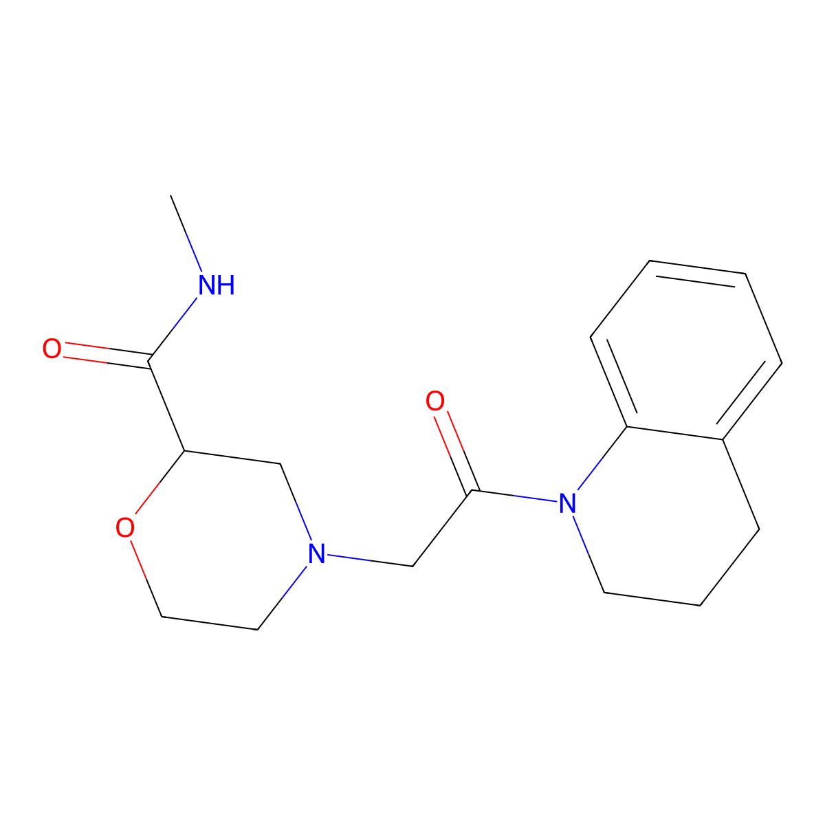 N-methyl-4-[2-oxo-2-(1,2,3,4-tetrahydroquinolin-1-yl)ethyl]morpholine-2-carboxamide molecular structure, CAS 2877647-75-9