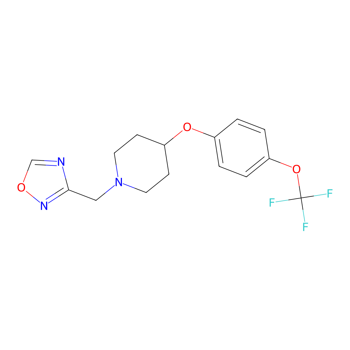 1-[(1,2,4-Oxadiazol-3-yl)methyl]-4-[4-(trifluoromethoxy)phenoxy]piperidine molecular structure, CAS 2877647-80-6