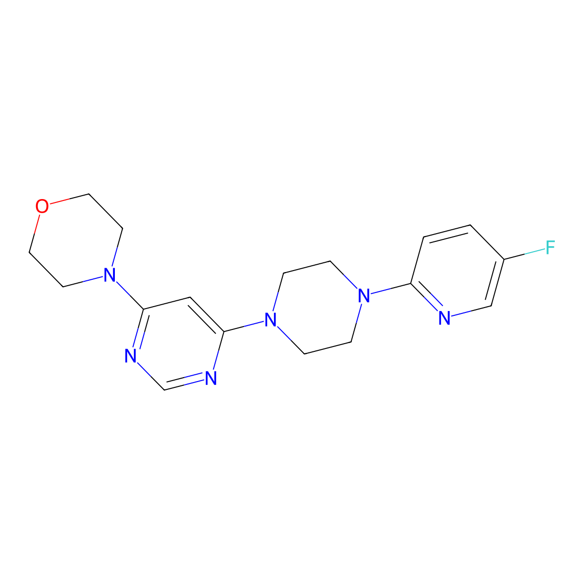 4-{6-[4-(5-Fluoropyridin-2-yl)piperazin-1-yl]pyrimidin-4-yl}morpholine molecular structure, CAS 2877647-83-9