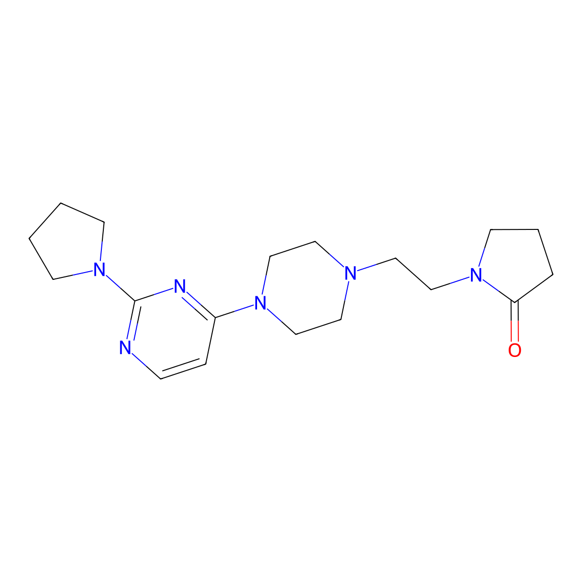 1-(2-{4-[2-(Pyrrolidin-1-yl)pyrimidin-4-yl]piperazin-1-yl}ethyl)pyrrolidin-2-one molecular structure, CAS 2877648-18-3