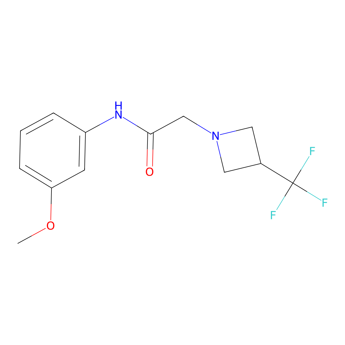 N-(3-methoxyphenyl)-2-[3-(trifluoromethyl)azetidin-1-yl]acetamide molecular structure, CAS 2877648-25-2