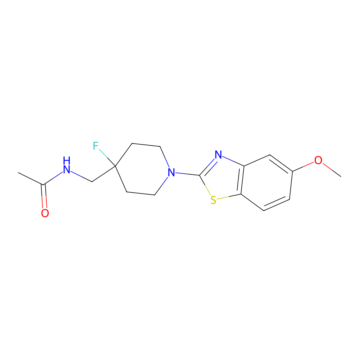N-{[4-fluoro-1-(5-methoxy-1,3-benzothiazol-2-yl)piperidin-4-yl]methyl}acetamide molecular structure, CAS 2877648-37-6