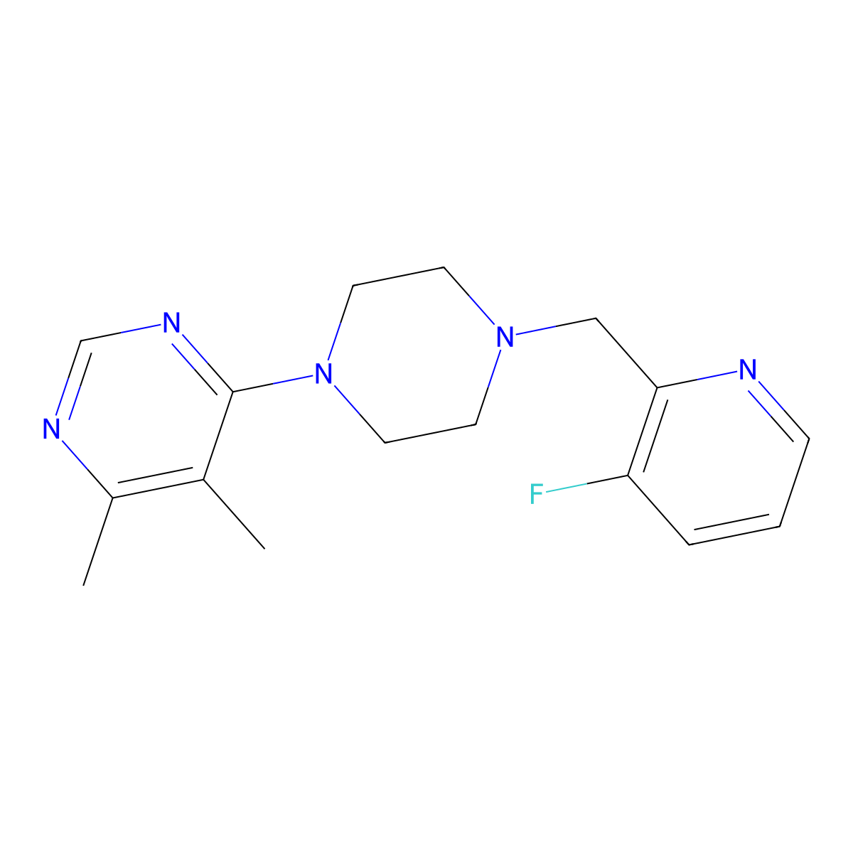 4-{4-[(3-Fluoropyridin-2-yl)methyl]piperazin-1-yl}-5,6-dimethylpyrimidine molecular structure, CAS 2877648-46-7