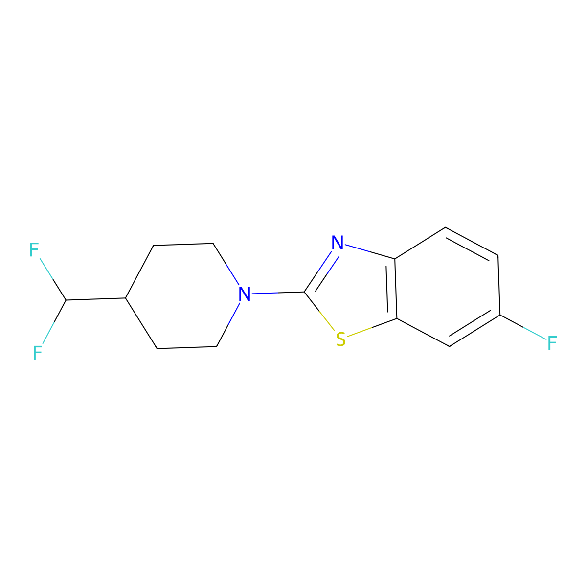 2-[4-(Difluoromethyl)piperidin-1-yl]-6-fluoro-1,3-benzothiazole molecular structure, CAS 2877648-66-1