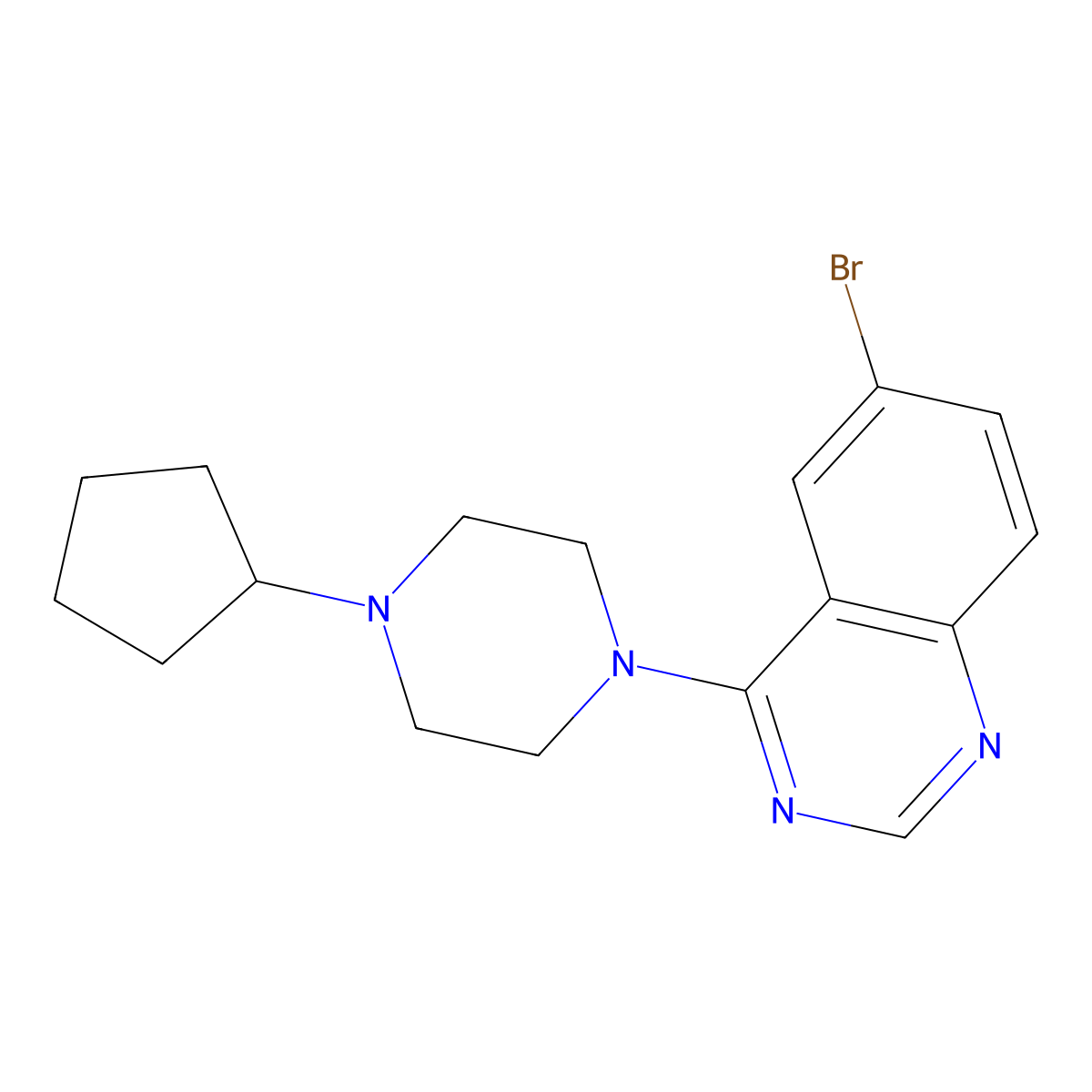 6-Bromo-4-(4-cyclopentylpiperazin-1-yl)quinazoline molecular structure, CAS 2877648-70-7