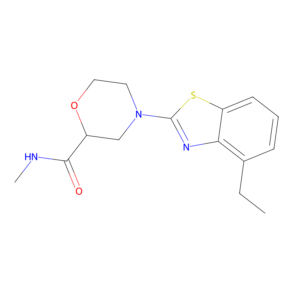 4-(4-ethyl-1,3-benzothiazol-2-yl)-N-methylmorpholine-2-carboxamide molecular structure, CAS 2877648-86-5
