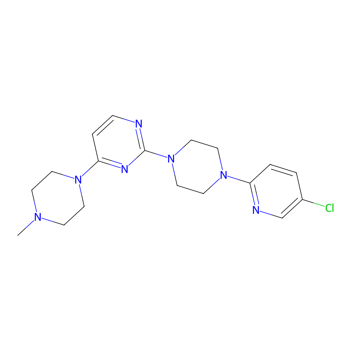 2-[4-(5-Chloropyridin-2-yl)piperazin-1-yl]-4-(4-methylpiperazin-1-yl)pyrimidine molecular structure, CAS 2877648-91-2