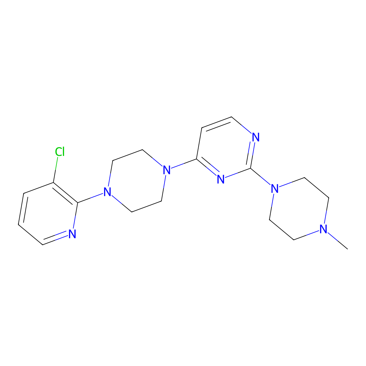 4-[4-(3-Chloropyridin-2-yl)piperazin-1-yl]-2-(4-methylpiperazin-1-yl)pyrimidine molecular structure, CAS 2877648-94-5