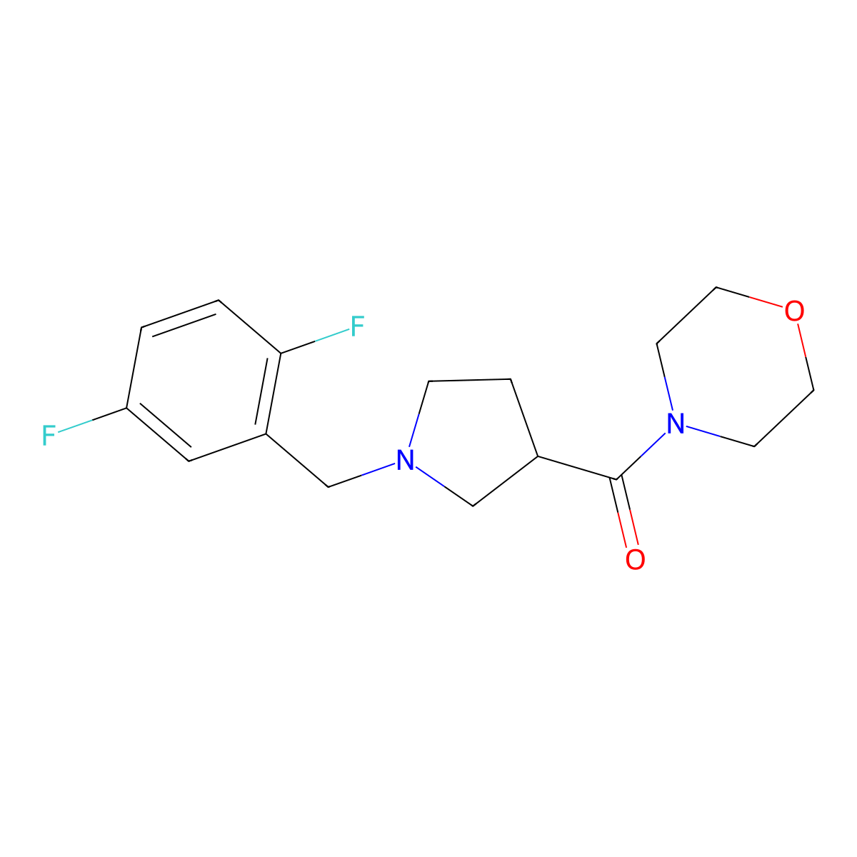 4-{1-[(2,5-Difluorophenyl)methyl]pyrrolidine-3-carbonyl}morpholine molecular structure, CAS 2877649-08-4