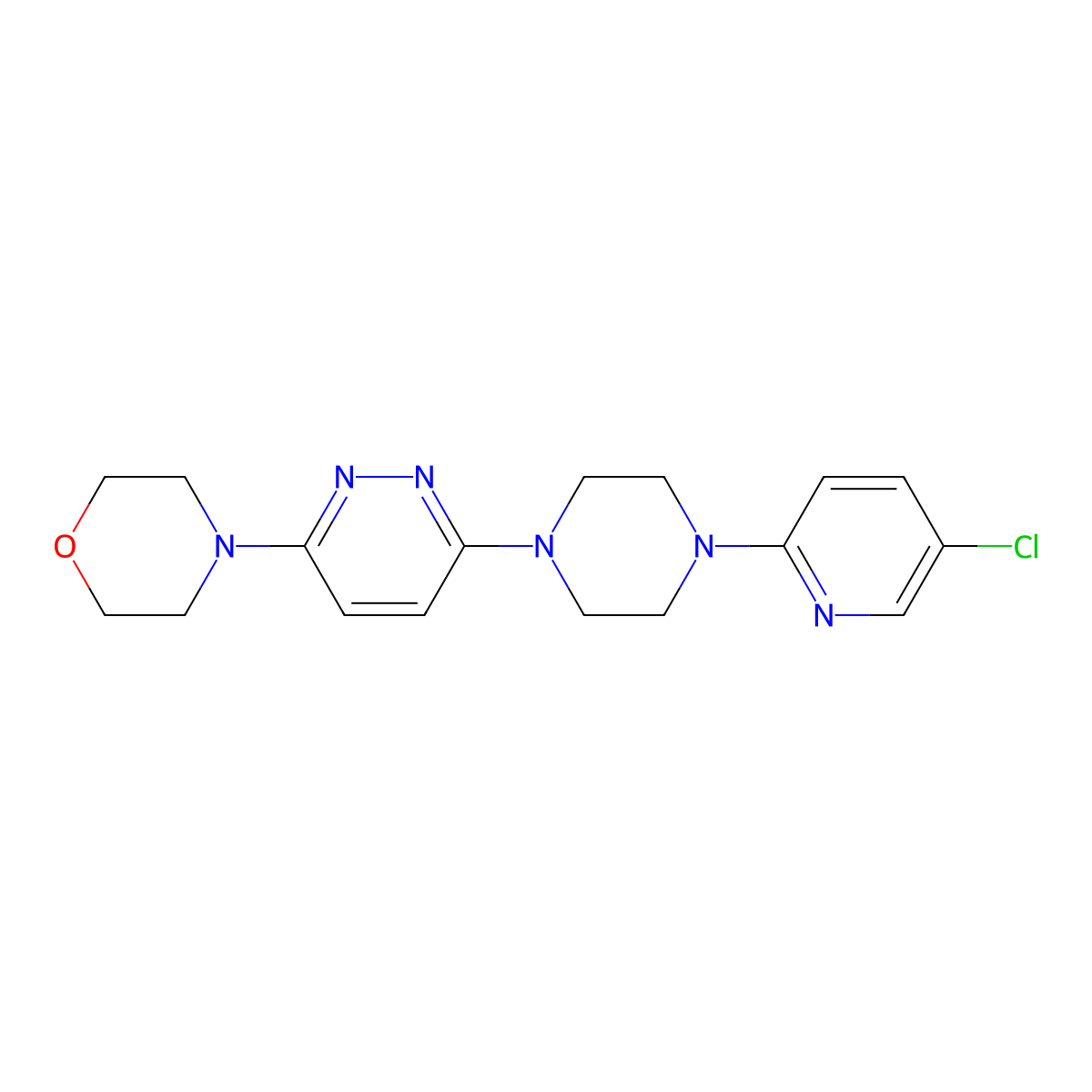 4-{6-[4-(5-Chloropyridin-2-yl)piperazin-1-yl]pyridazin-3-yl}morpholine molecular structure, CAS 2877649-59-5