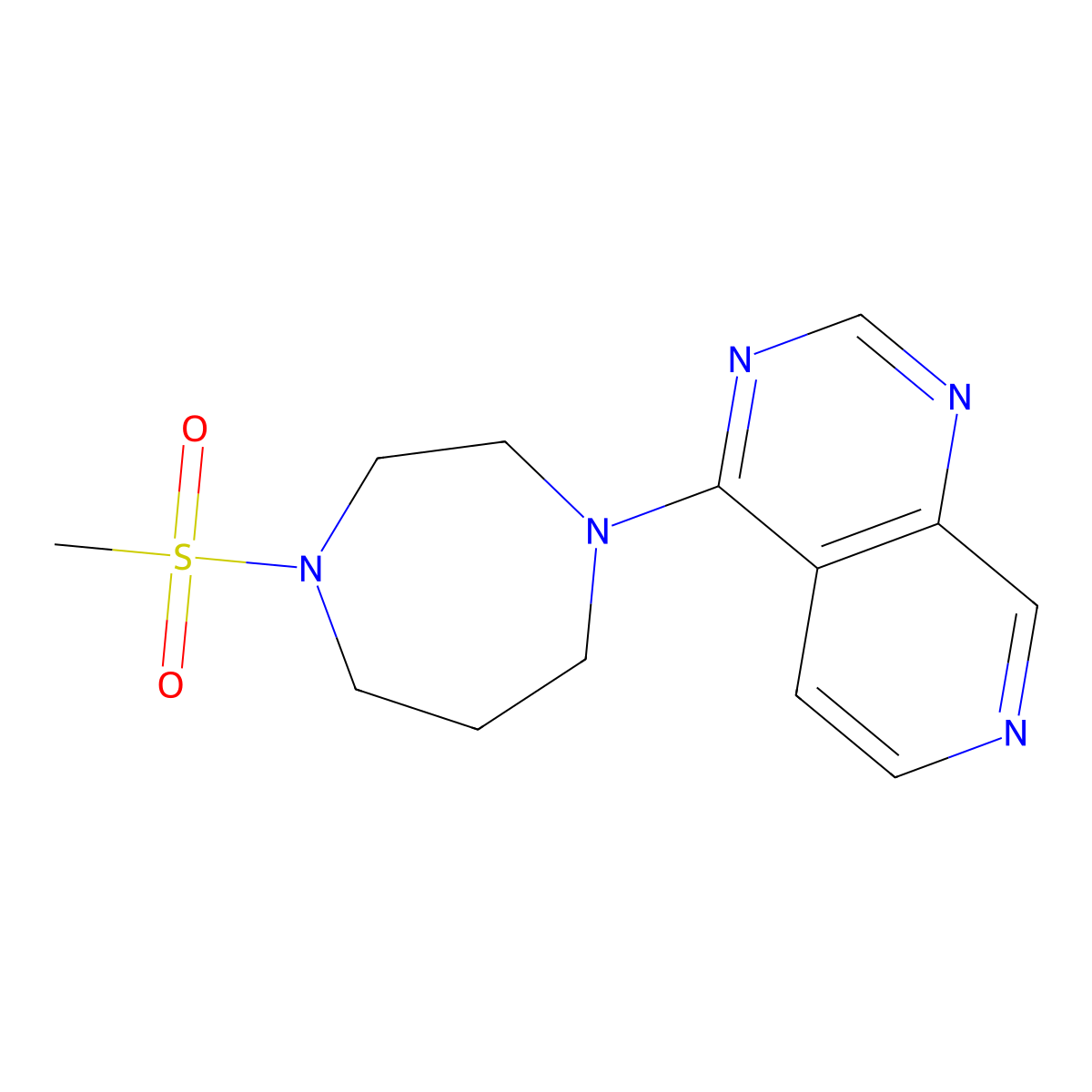 1-Methanesulfonyl-4-{pyrido[3,4-d]pyrimidin-4-yl}-1,4-diazepane molecular structure, CAS 2877649-62-0