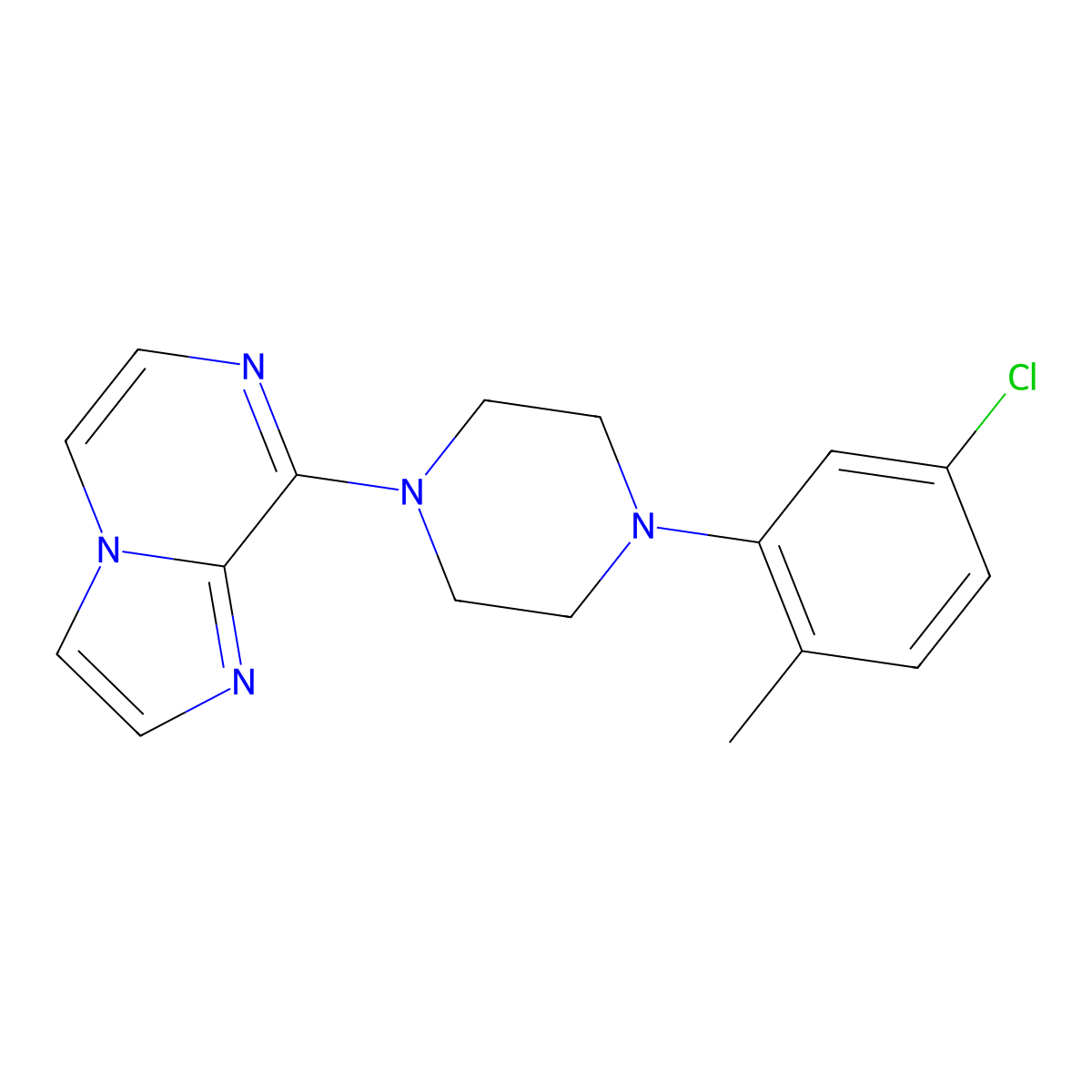 1-(5-Chloro-2-methylphenyl)-4-{imidazo[1,2-a]pyrazin-8-yl}piperazine molecular structure, CAS 2877649-65-3
