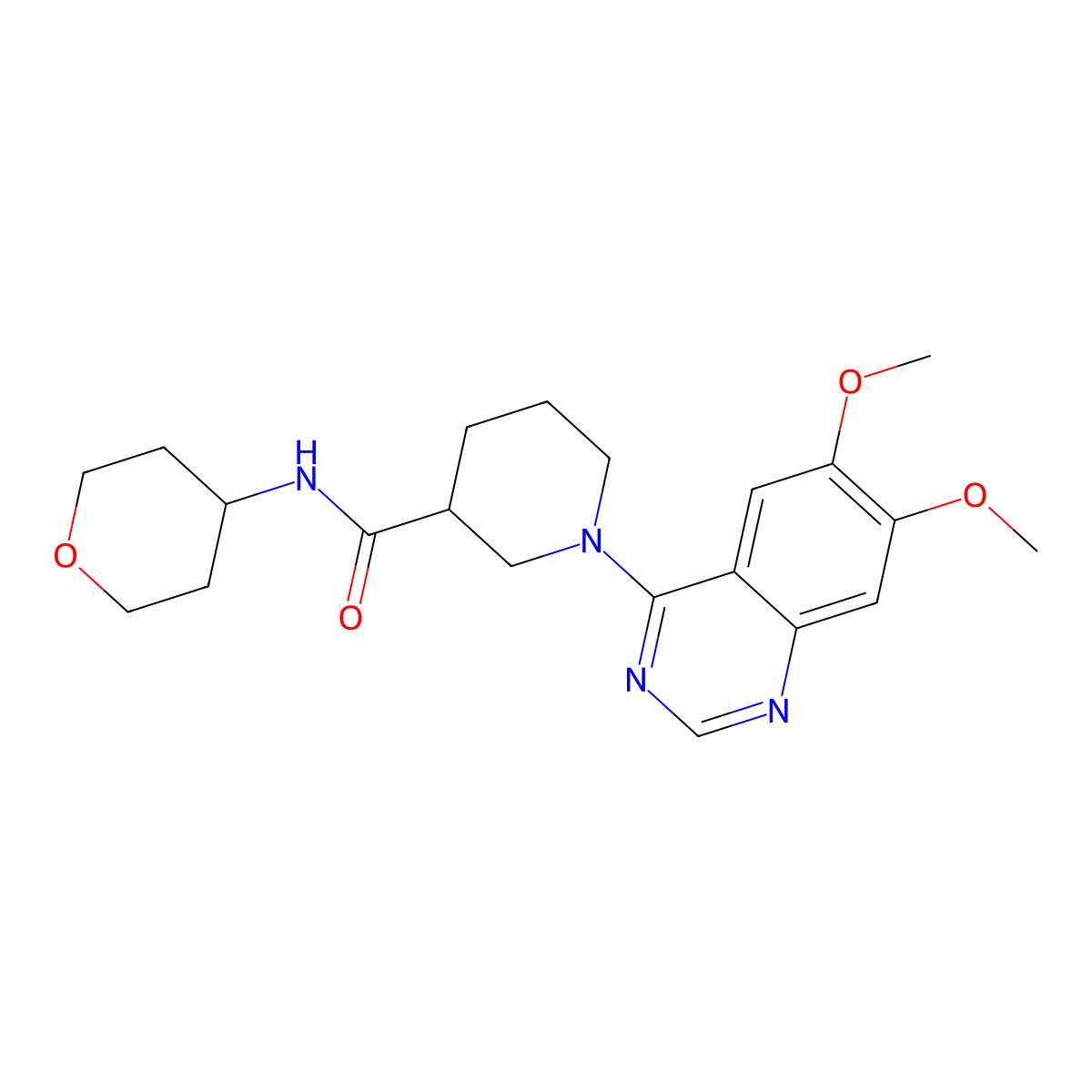 1-(6,7-dimethoxyquinazolin-4-yl)-N-(oxan-4-yl)piperidine-3-carboxamide molecular structure, CAS 2877649-76-6