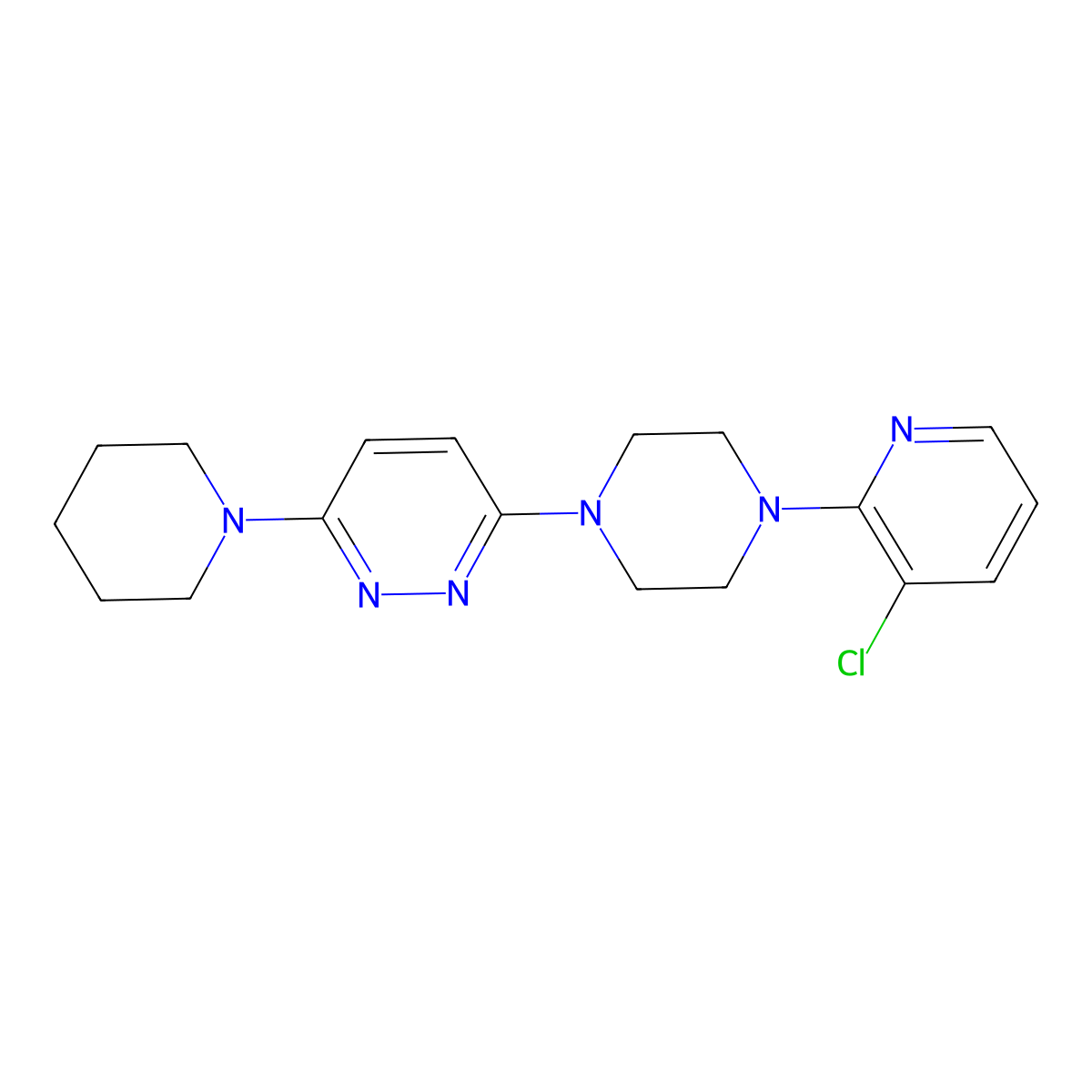 3-[4-(3-Chloropyridin-2-yl)piperazin-1-yl]-6-(piperidin-1-yl)pyridazine molecular structure, CAS 2877649-83-5