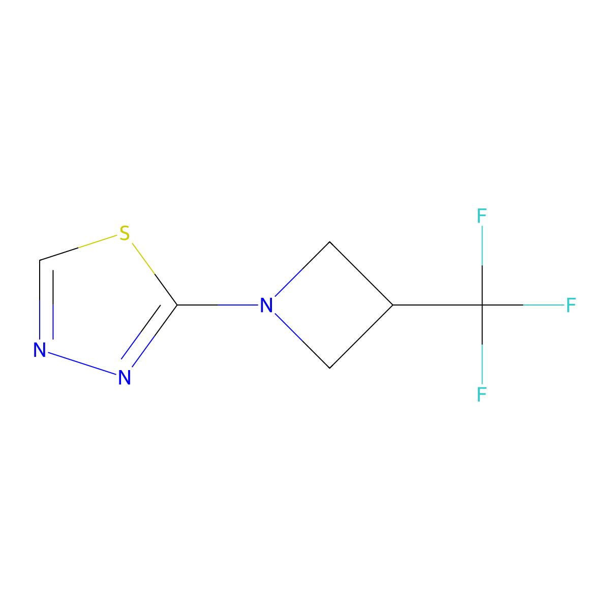 2-[3-(Trifluoromethyl)azetidin-1-yl]-1,3,4-thiadiazole molecular structure, CAS 2877650-20-7