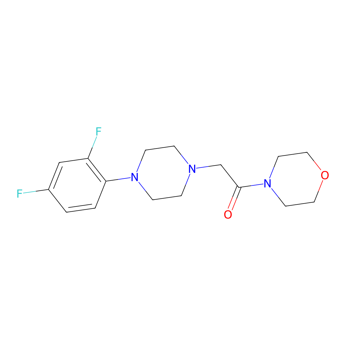 2-[4-(2,4-Difluorophenyl)piperazin-1-yl]-1-(morpholin-4-yl)ethan-1-one molecular structure, CAS 2877650-23-0