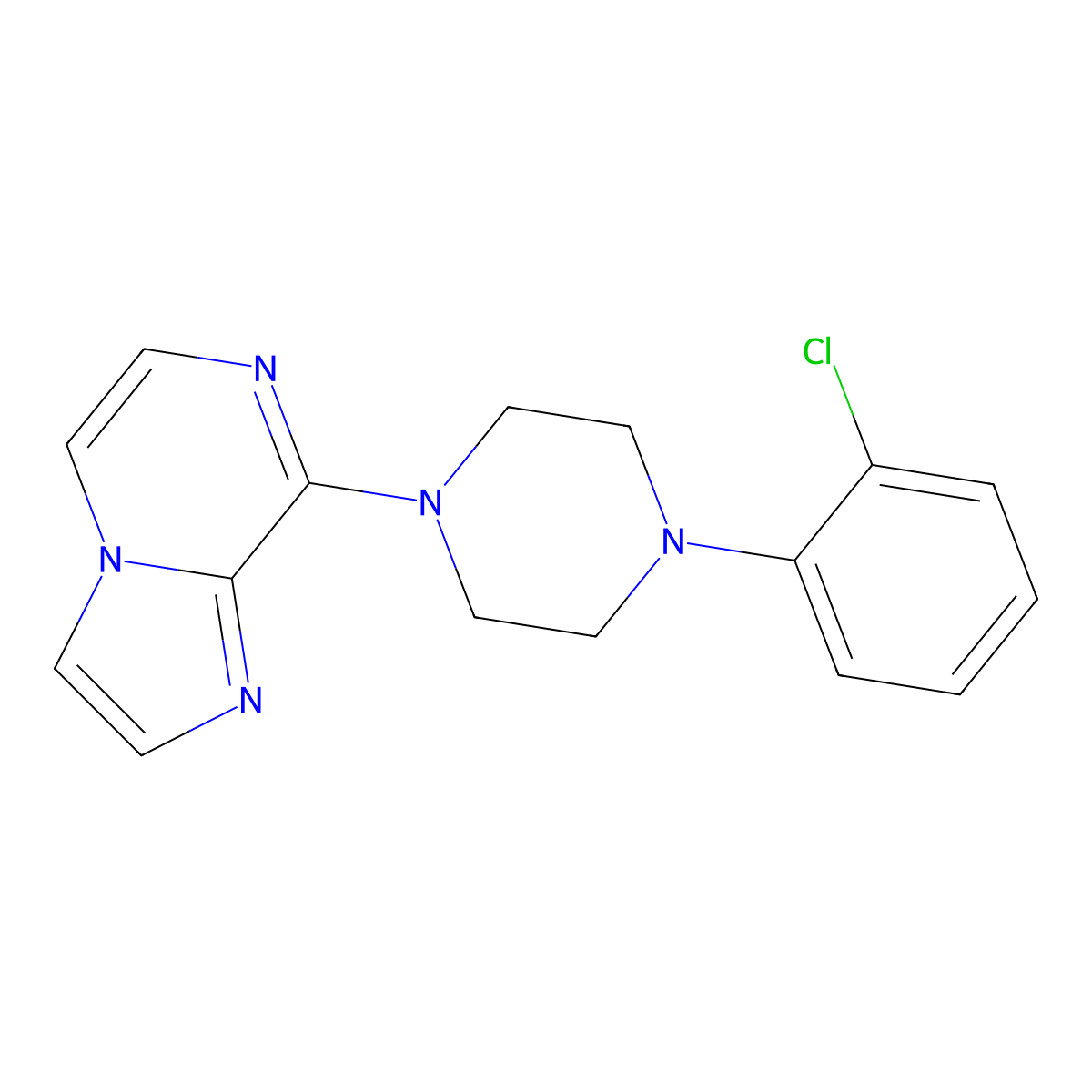 1-(2-Chlorophenyl)-4-{imidazo[1,2-a]pyrazin-8-yl}piperazine molecular structure, CAS 2877650-55-8
