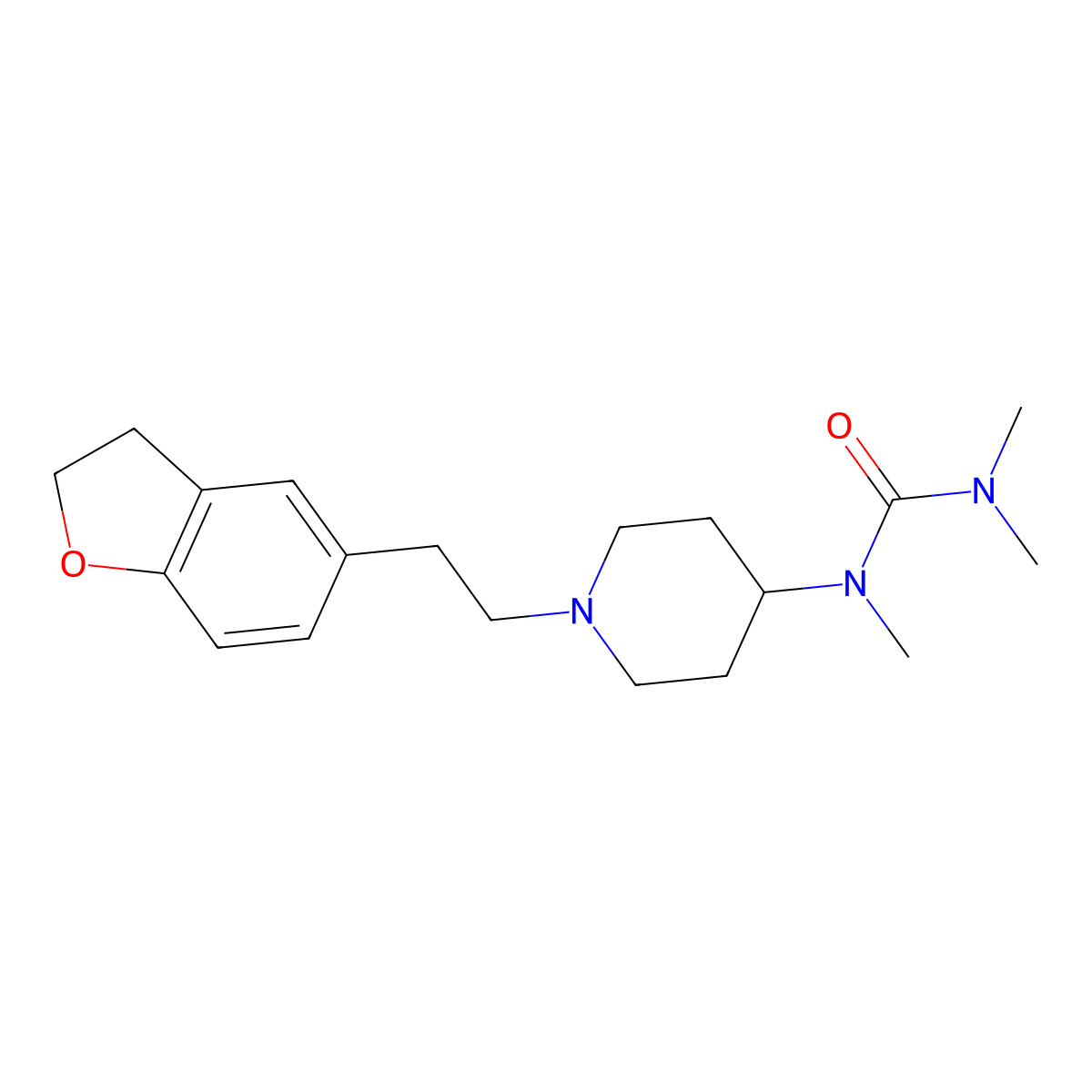 1-{1-[2-(2,3-Dihydro-1-benzofuran-5-yl)ethyl]piperidin-4-yl}-1,3,3-trimethylurea molecular structure, CAS 2877650-59-2