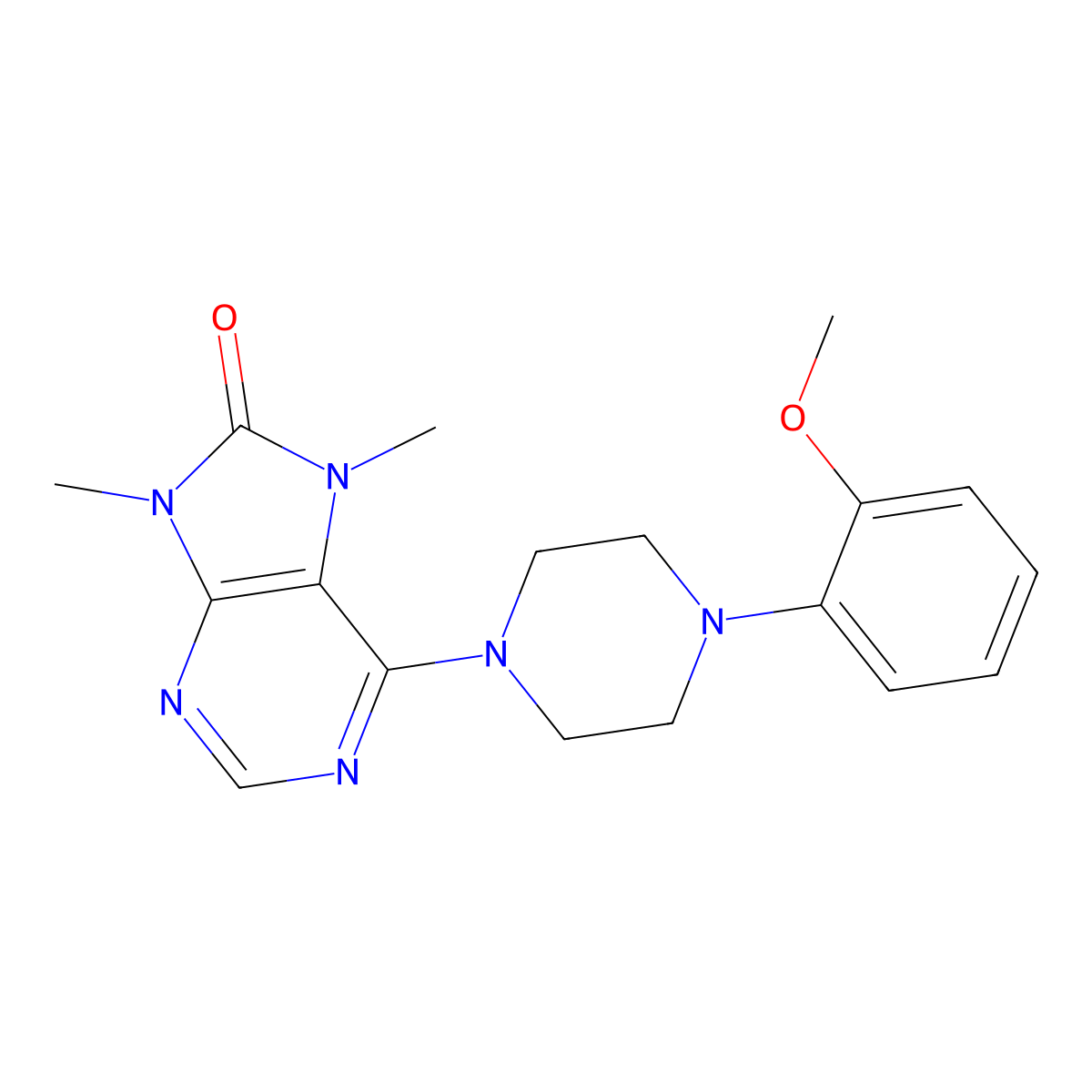 6-[4-(2-methoxyphenyl)piperazin-1-yl]-7,9-dimethyl-8,9-dihydro-7H-purin-8-one molecular structure, CAS 2877650-66-1