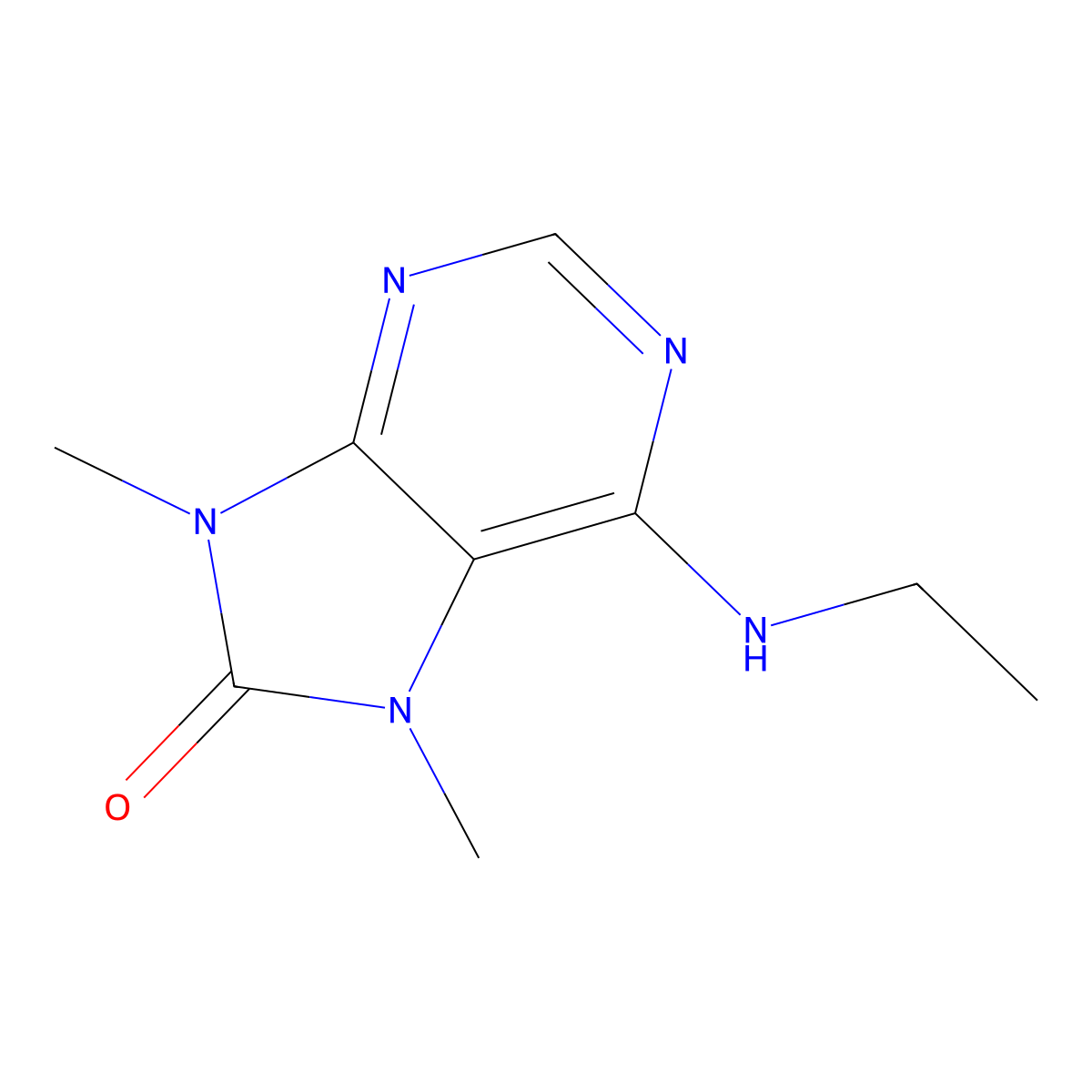 6-(ethylamino)-7,9-dimethyl-8,9-dihydro-7H-purin-8-one molecular structure, CAS 2877650-88-7
