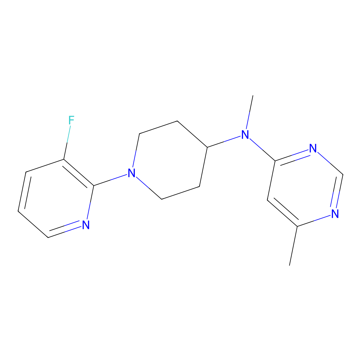 N-[1-(3-fluoropyridin-2-yl)piperidin-4-yl]-N,6-dimethylpyrimidin-4-amine molecular structure, CAS 2877650-90-1