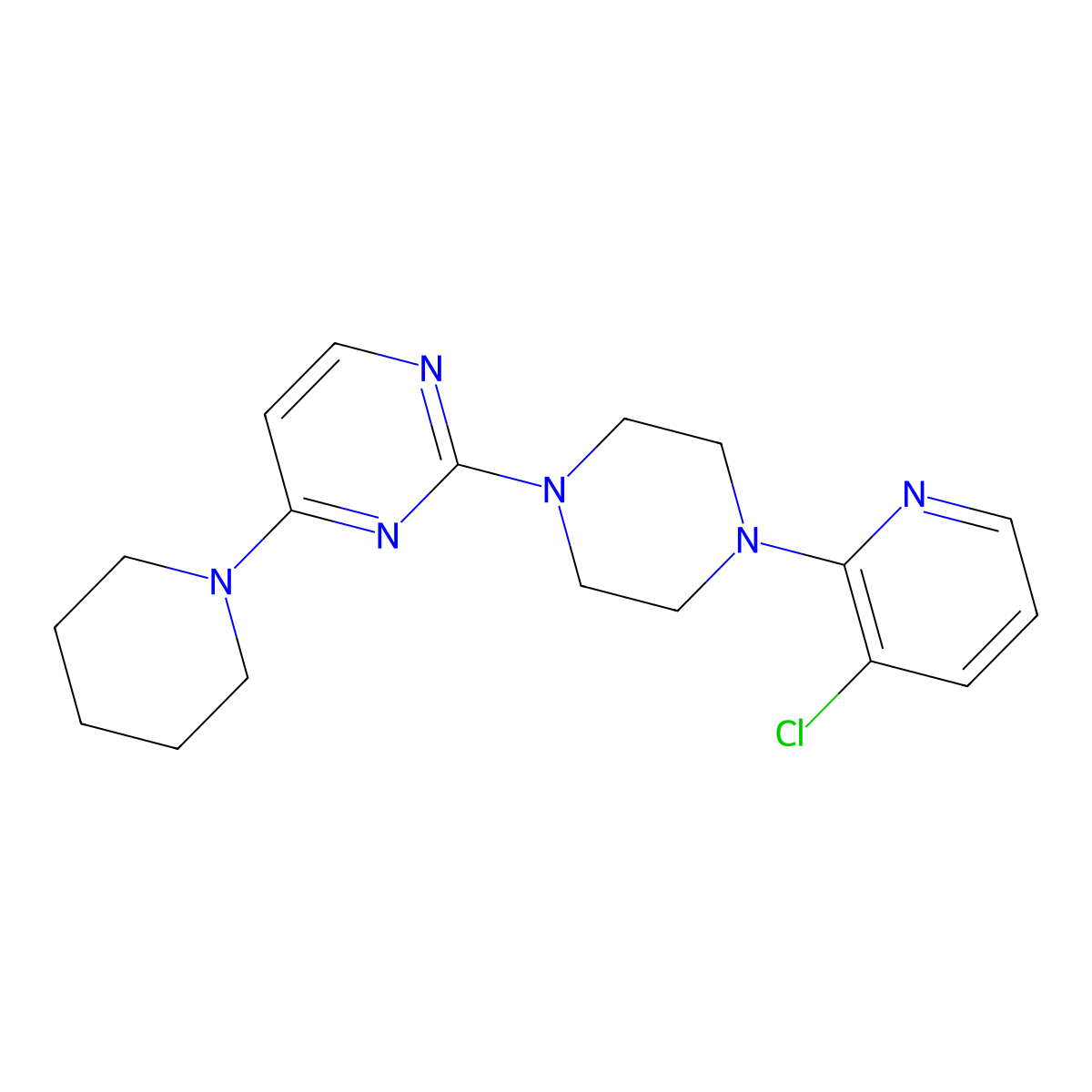2-[4-(3-Chloropyridin-2-yl)piperazin-1-yl]-4-(piperidin-1-yl)pyrimidine molecular structure, CAS 2877651-12-0
