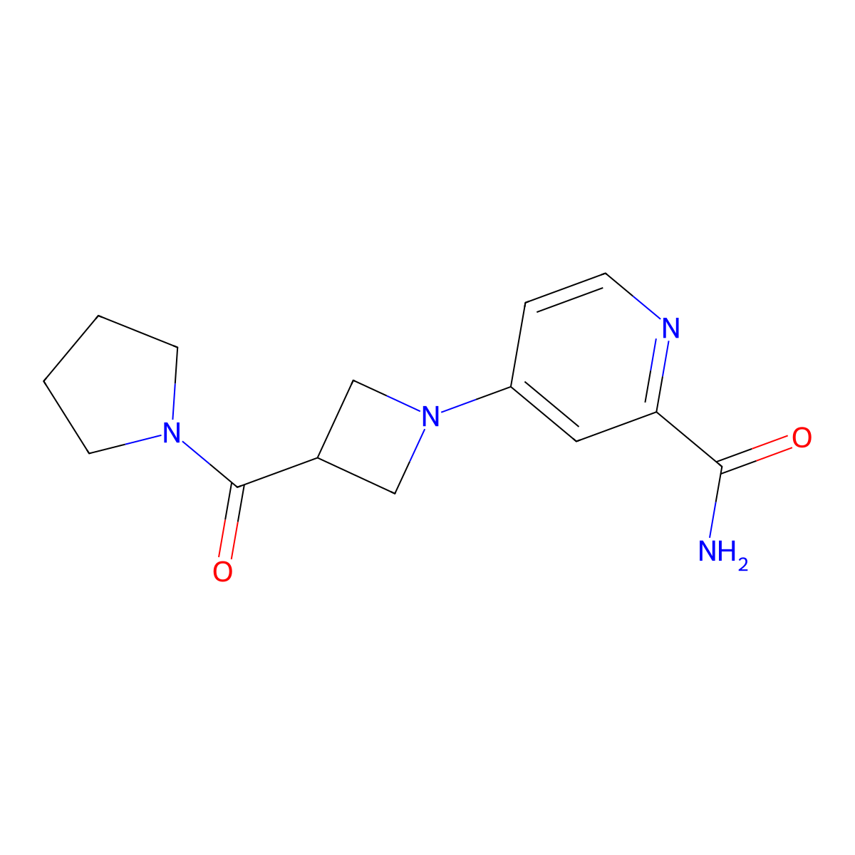 4-[3-(Pyrrolidine-1-carbonyl)azetidin-1-yl]pyridine-2-carboxamide molecular structure, CAS 2877651-18-6