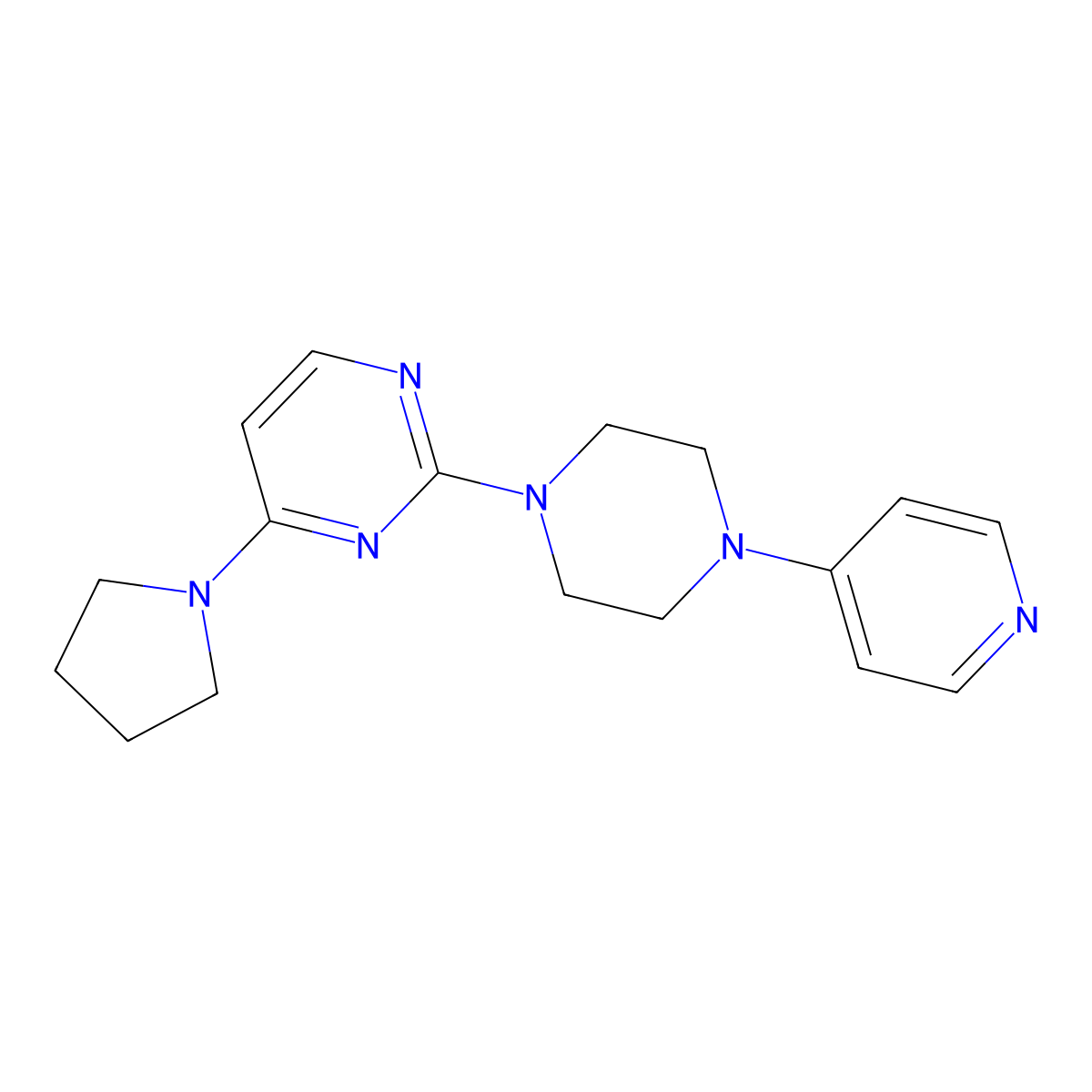 2-[4-(Pyridin-4-yl)piperazin-1-yl]-4-(pyrrolidin-1-yl)pyrimidine molecular structure, CAS 2877651-21-1