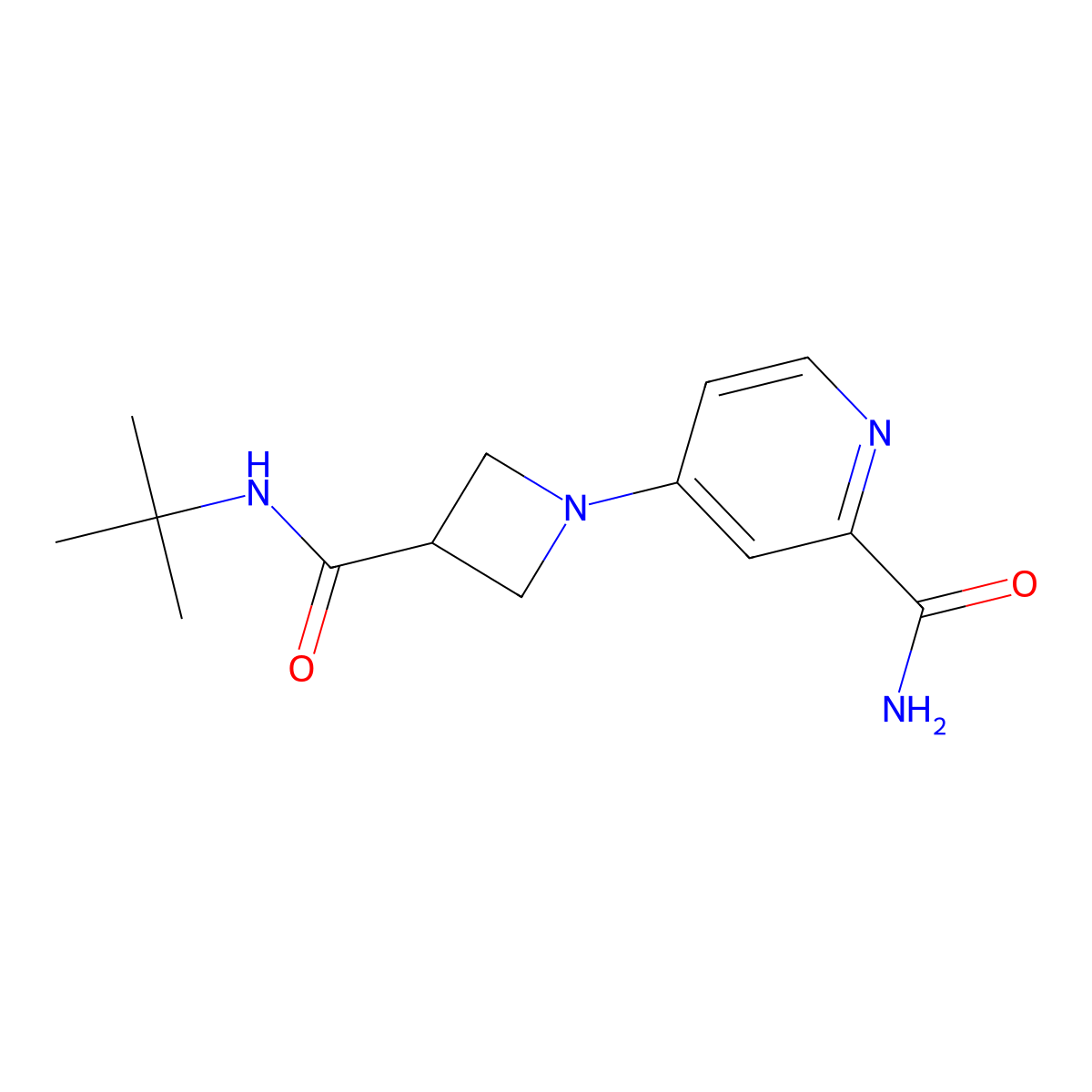4-[3-(Tert-butylcarbamoyl)azetidin-1-yl]pyridine-2-carboxamide molecular structure, CAS 2877651-22-2
