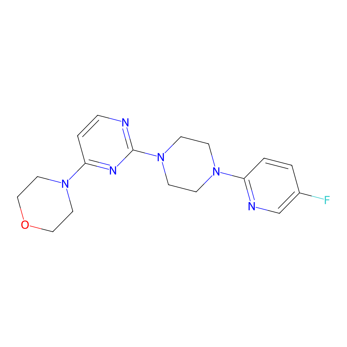 4-{2-[4-(5-Fluoropyridin-2-yl)piperazin-1-yl]pyrimidin-4-yl}morpholine molecular structure, CAS 2877651-23-3
