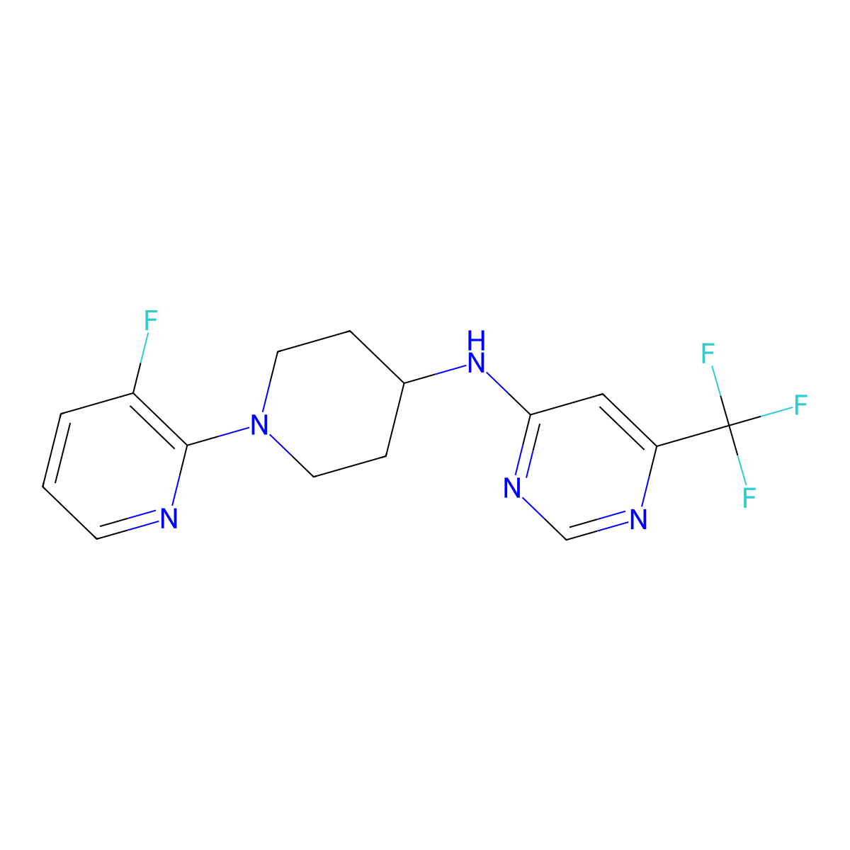 N-[1-(3-fluoropyridin-2-yl)piperidin-4-yl]-6-(trifluoromethyl)pyrimidin-4-amine molecular structure, CAS 2877651-47-1