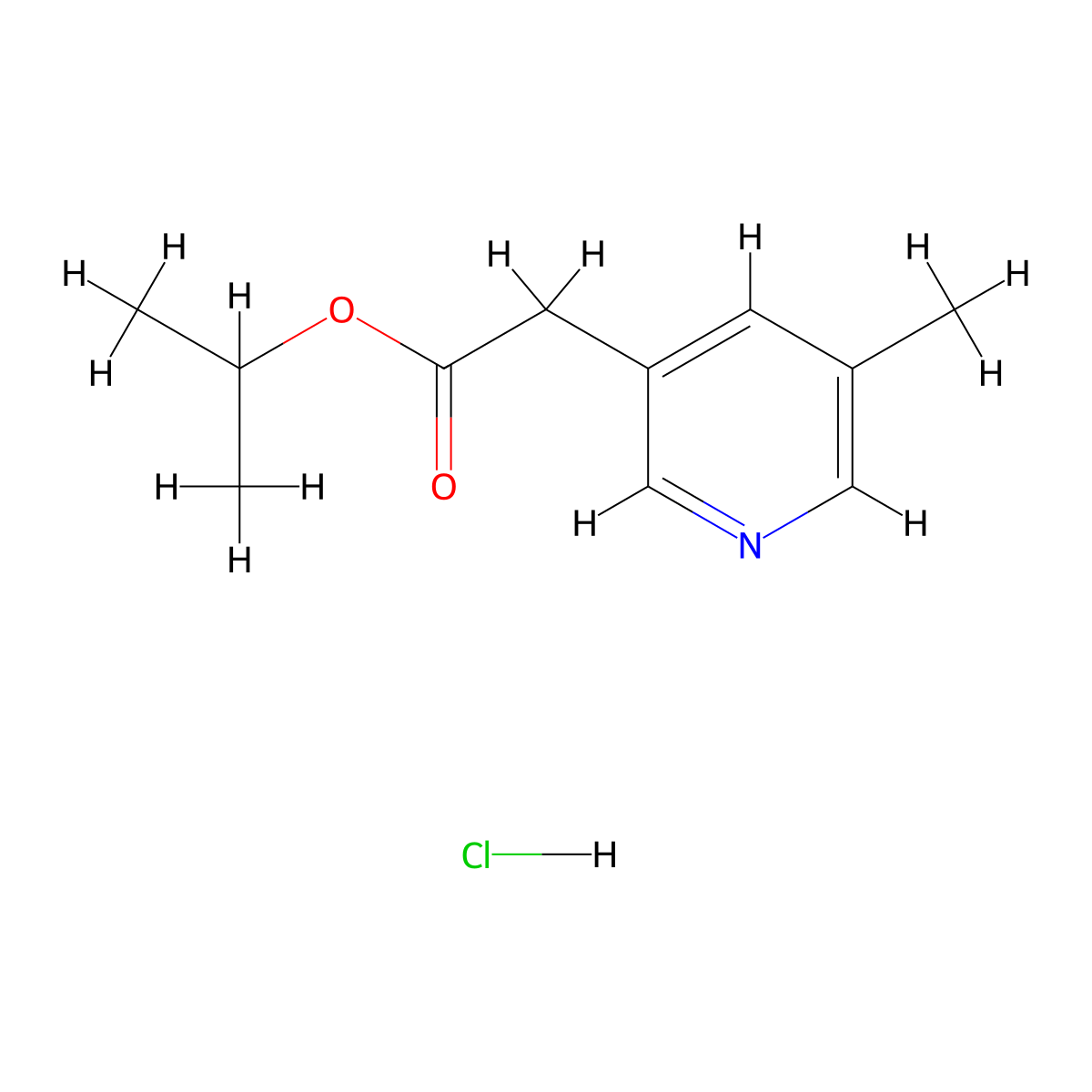 Propan-2-yl 2-(5-methylpyridin-3-yl)acetate hydrochloride molecular structure, CAS 2877651-56-2
