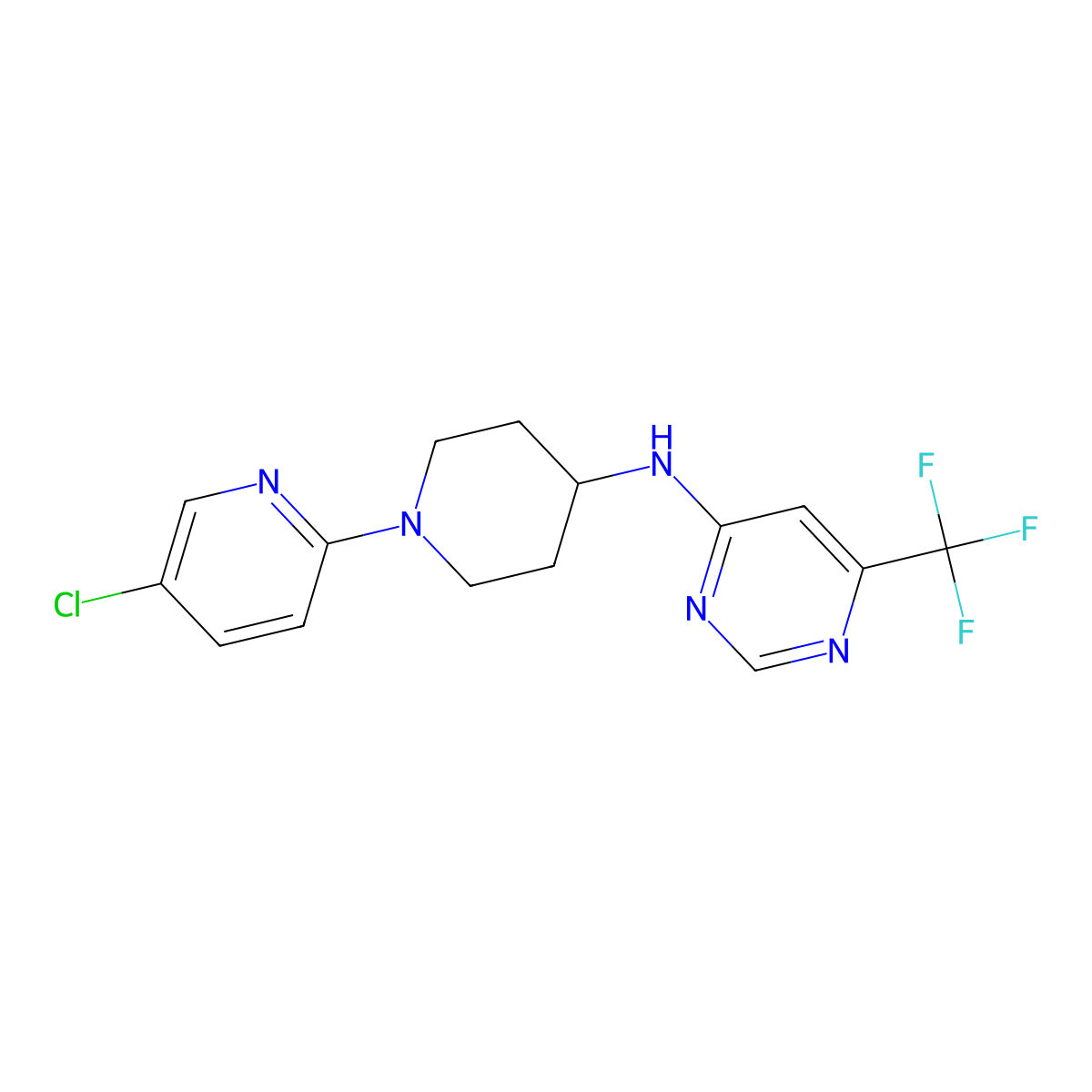 N-[1-(5-chloropyridin-2-yl)piperidin-4-yl]-6-(trifluoromethyl)pyrimidin-4-amine molecular structure, CAS 2877651-81-3