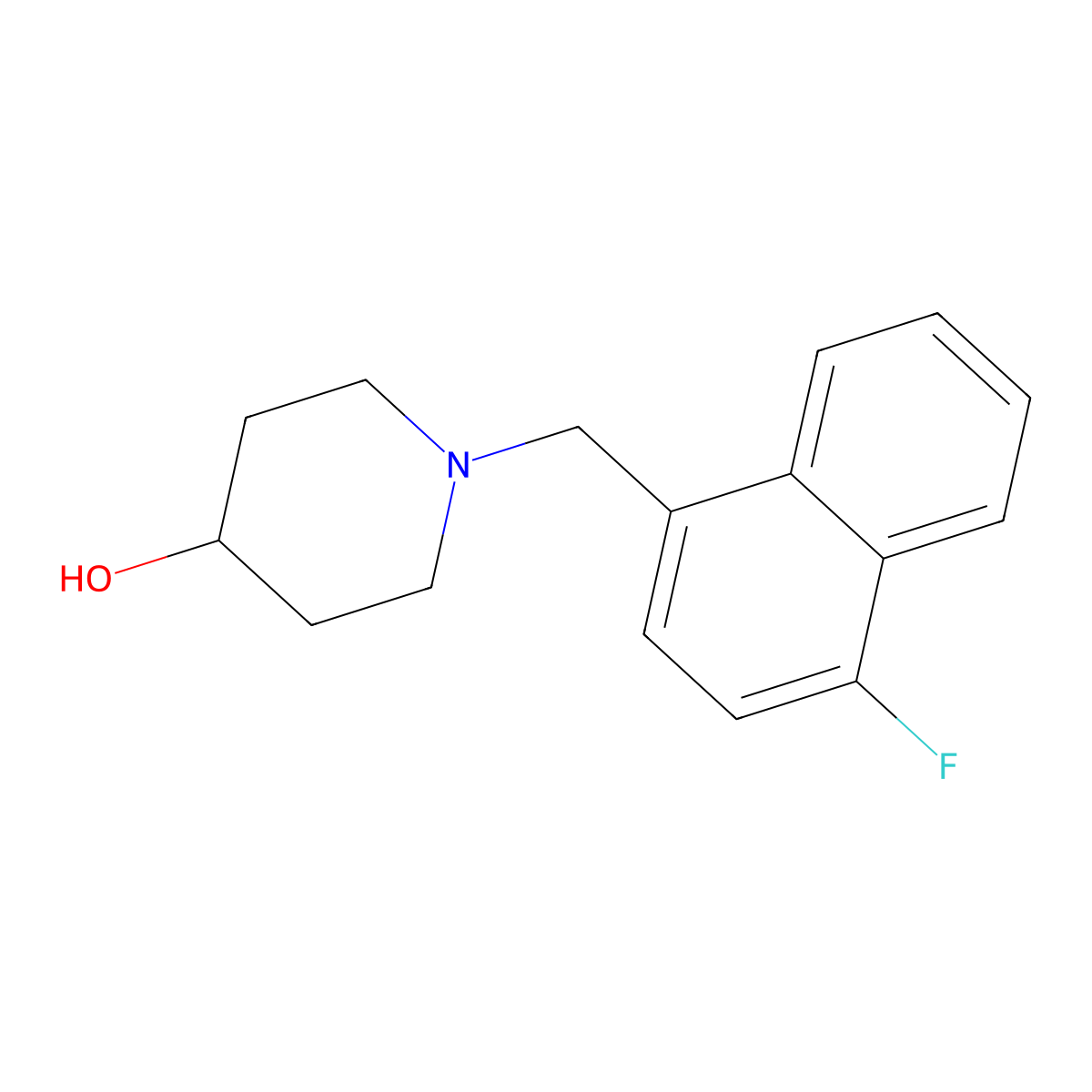 1-[(4-Fluoronaphthalen-1-yl)methyl]piperidin-4-ol molecular structure, CAS 2877651-82-4