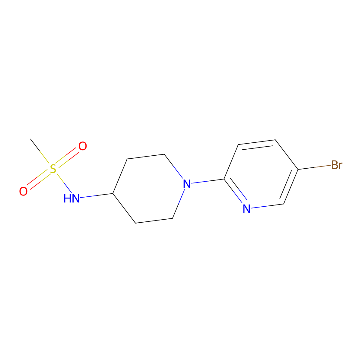 N-[1-(5-bromopyridin-2-yl)piperidin-4-yl]methanesulfonamide molecular structure, CAS 2877651-83-5