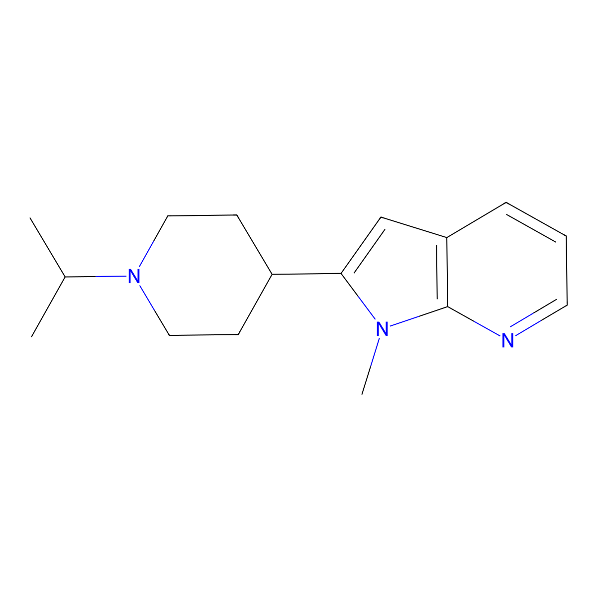 4-{1-methyl-1H-pyrrolo[2,3-b]pyridin-2-yl}-1-(propan-2-yl)piperidine molecular structure, CAS 2877651-86-8