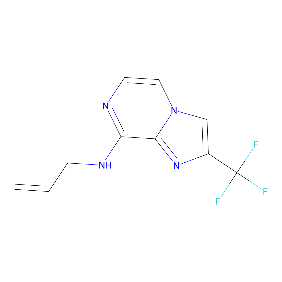 N-(prop-2-en-1-yl)-2-(trifluoromethyl)imidazo[1,2-a]pyrazin-8-amine molecular structure, CAS 2877651-94-8